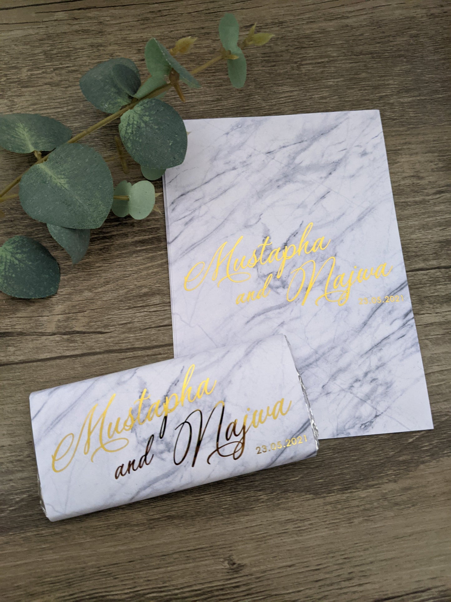E&L Designs Marble Wedding Chocolate Wrappers, Set of 10