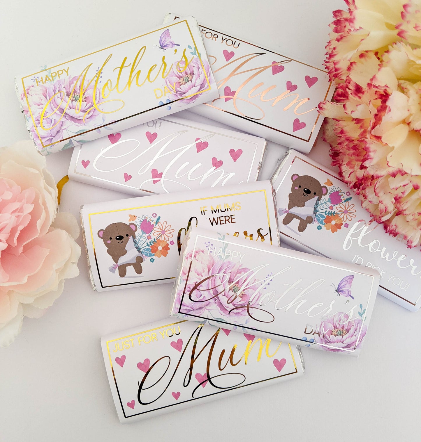 E&L Designs Mother's Day Chocolate Wrappers, Individual Wrappers
