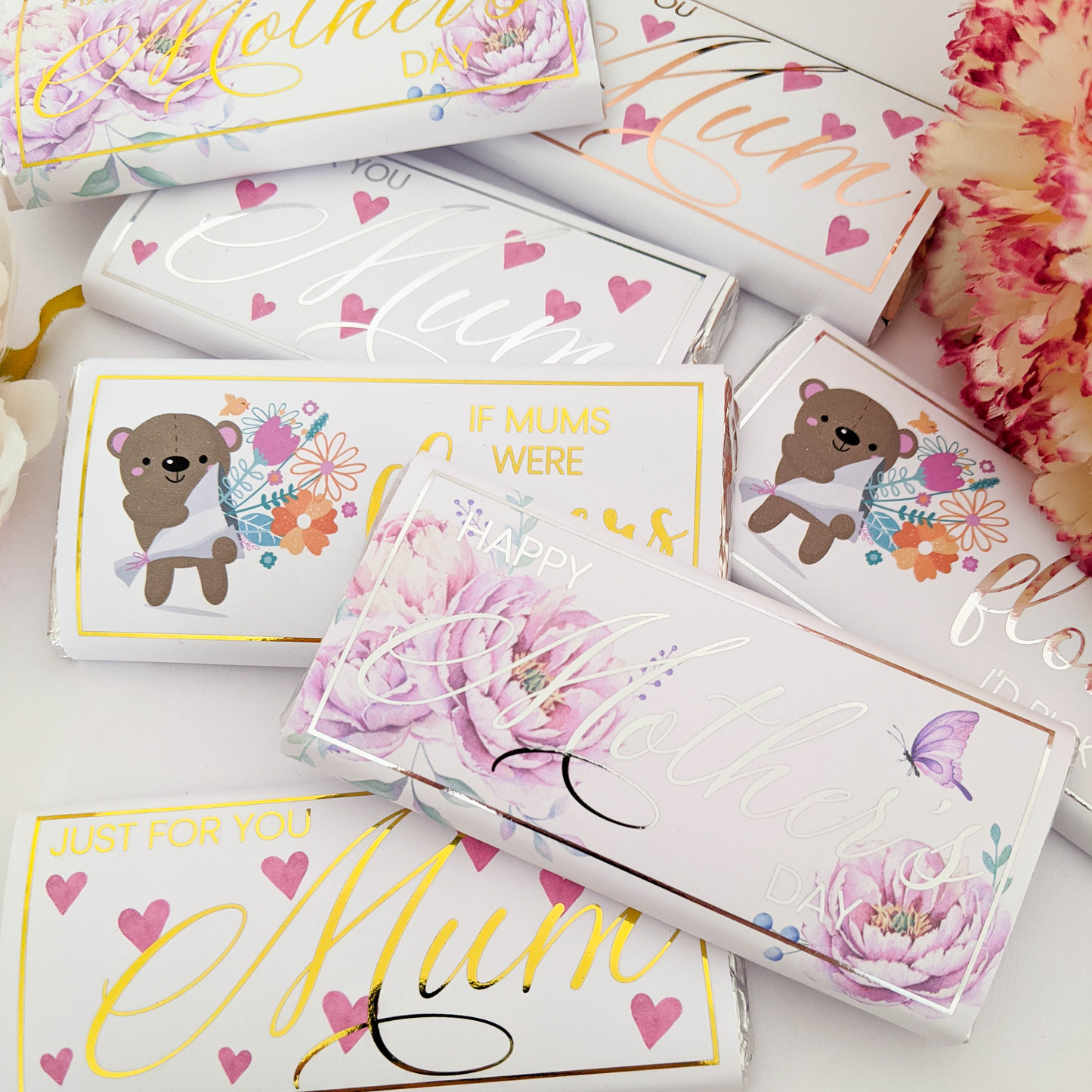 E&L Designs Mother's Day Chocolate Wrappers, Individual Wrappers