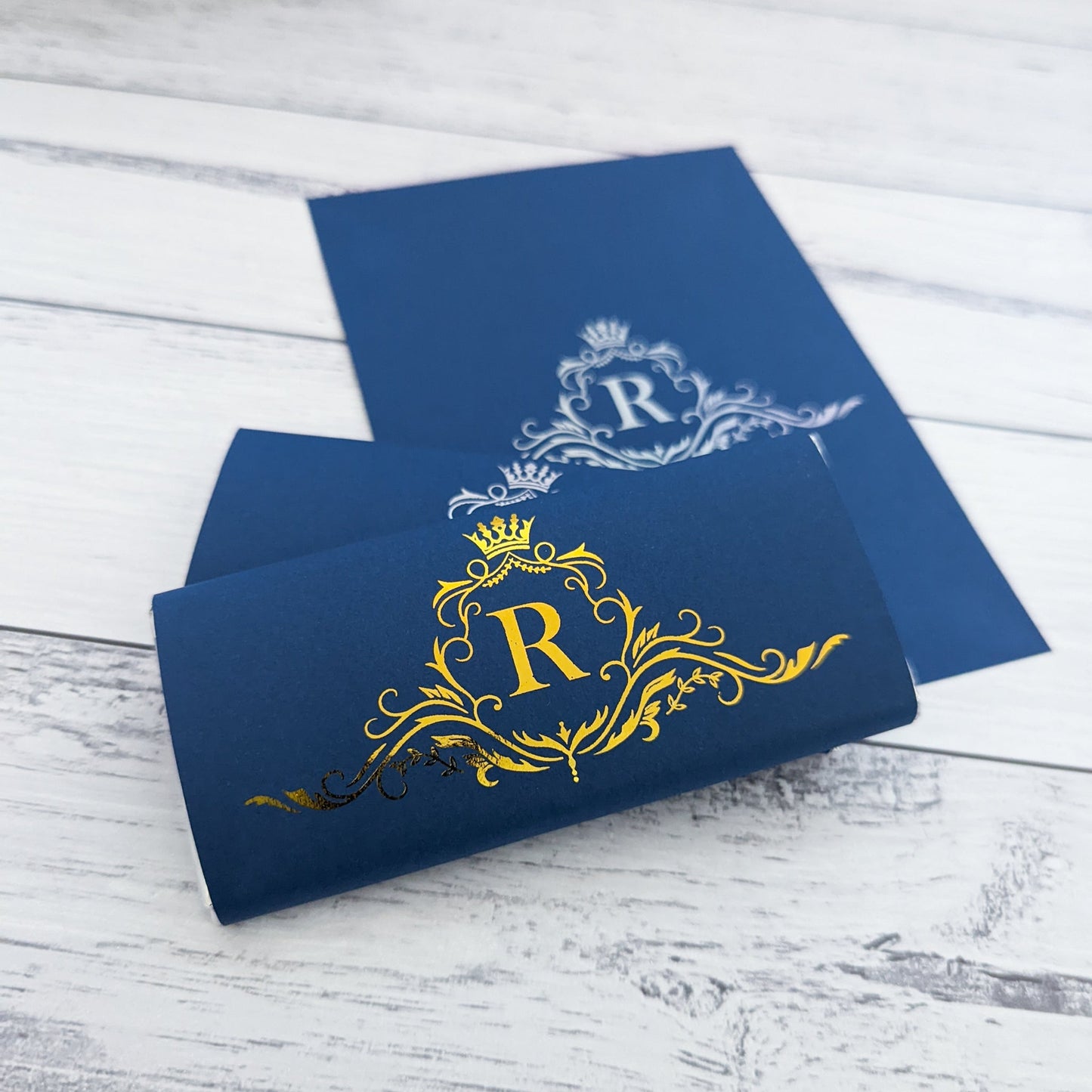 E&L Designs Navy Blue Chocolate Wrappers, Any Design, Set of 10