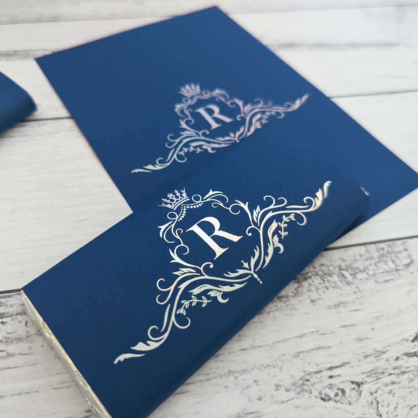 E&L Designs Navy Blue Chocolate Wrappers, Any Design, Set of 10