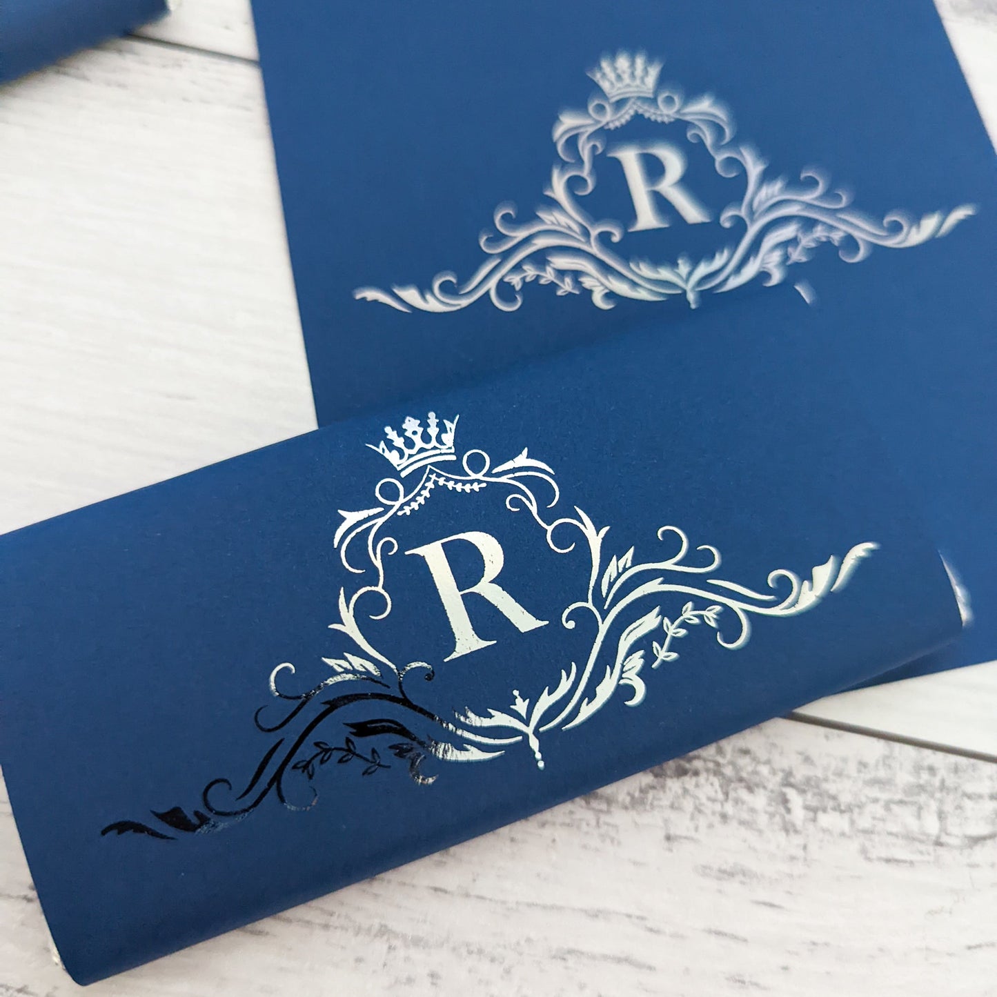 E&L Designs Navy Blue Chocolate Wrappers, Any Design, Set of 10