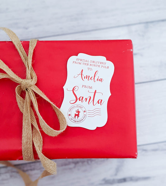 E&L Designs North Pole Special Delivery Personalised Foil Stickers, Set of 12