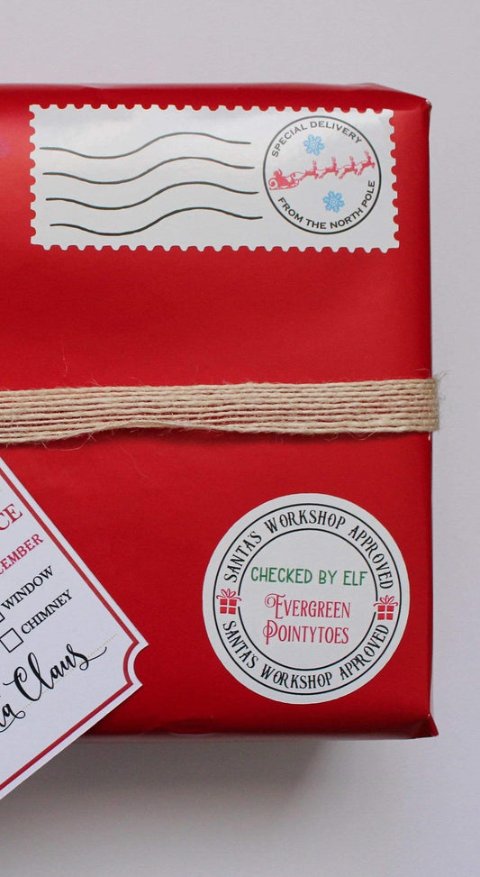 E&L Designs North Pole Stamp & Elf Approved Sticker Set