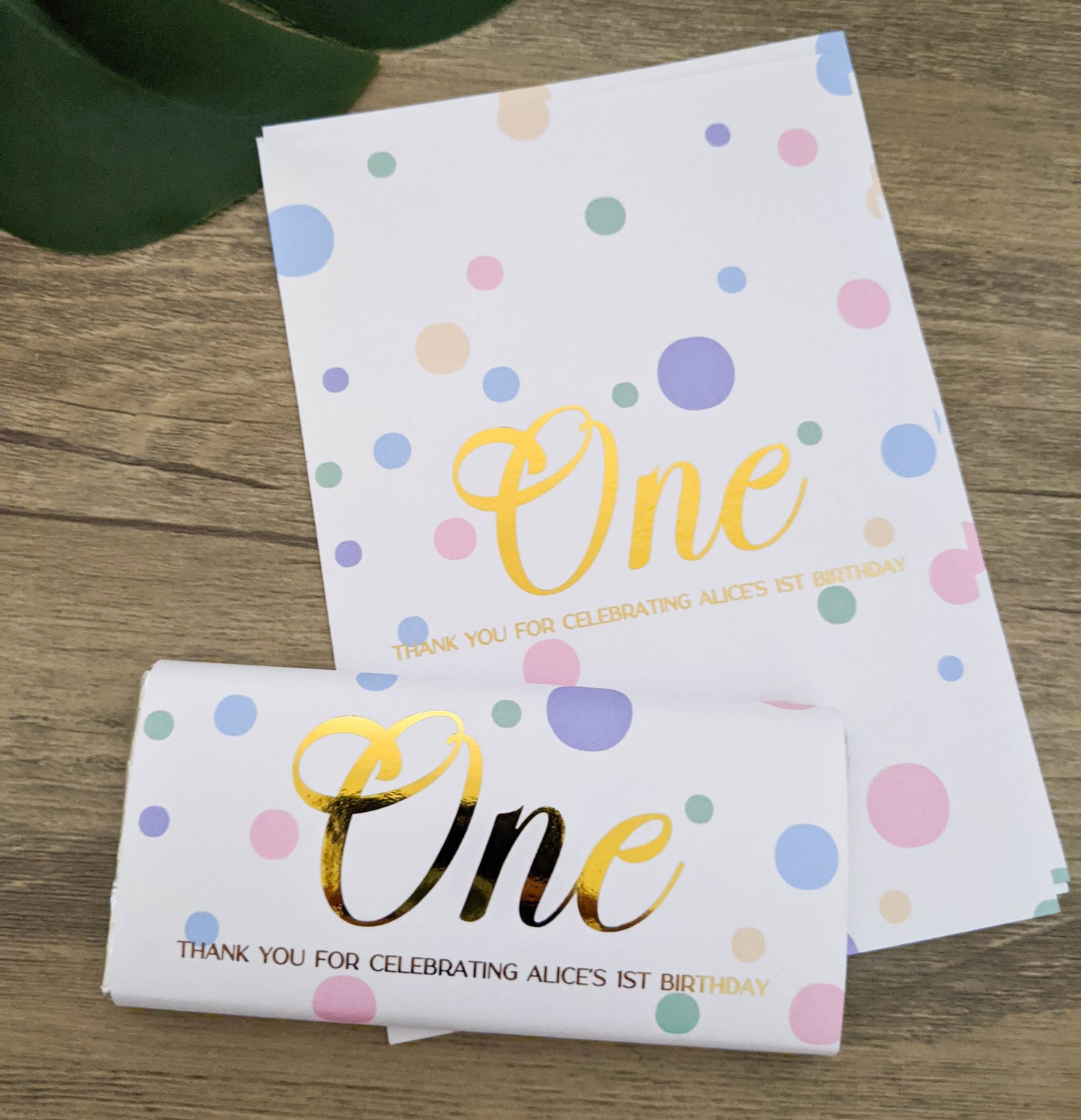 E&L Designs One Confetti Chocolate Wrappers, Set of 10