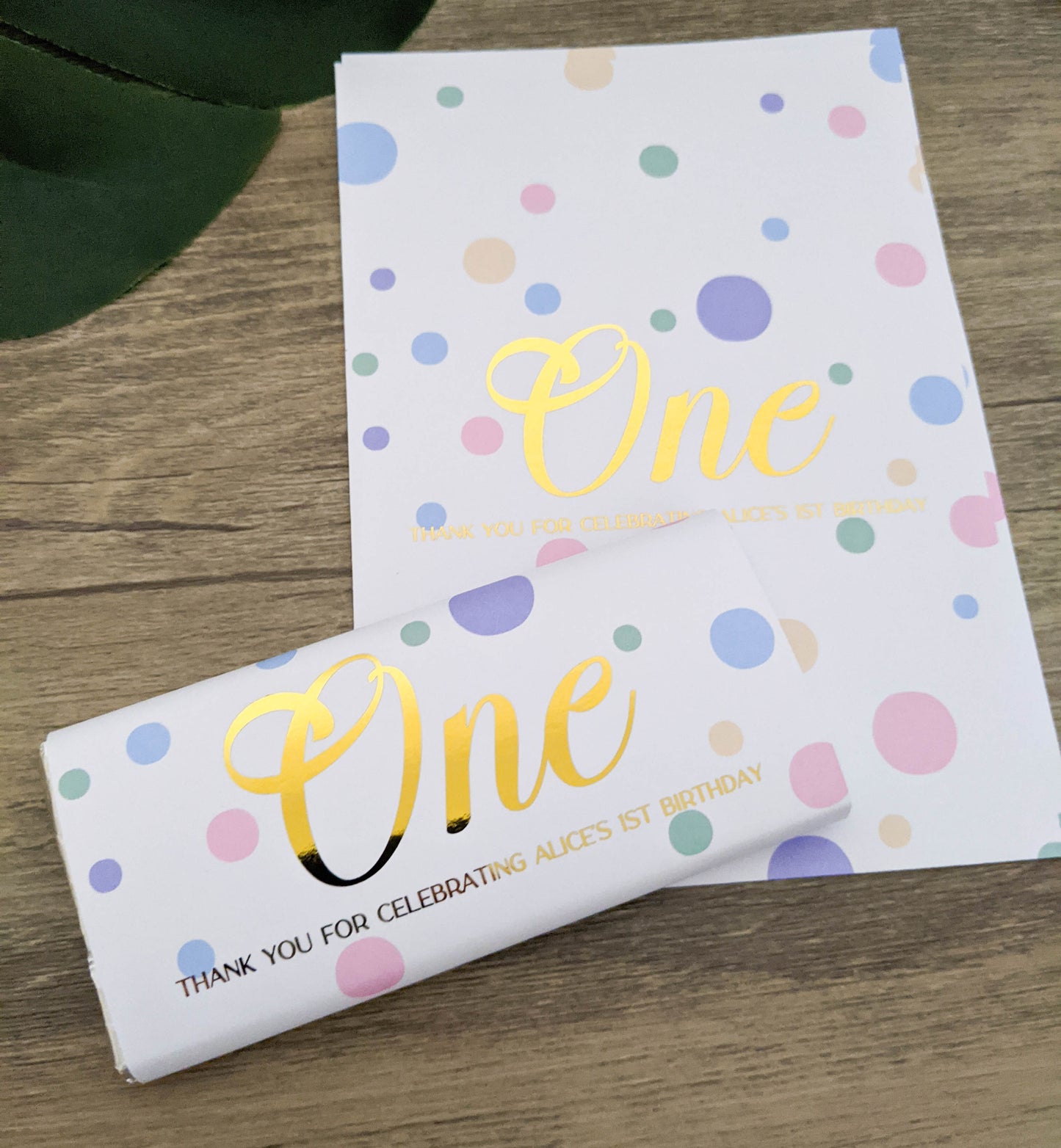 E&L Designs One Confetti Chocolate Wrappers, Set of 10