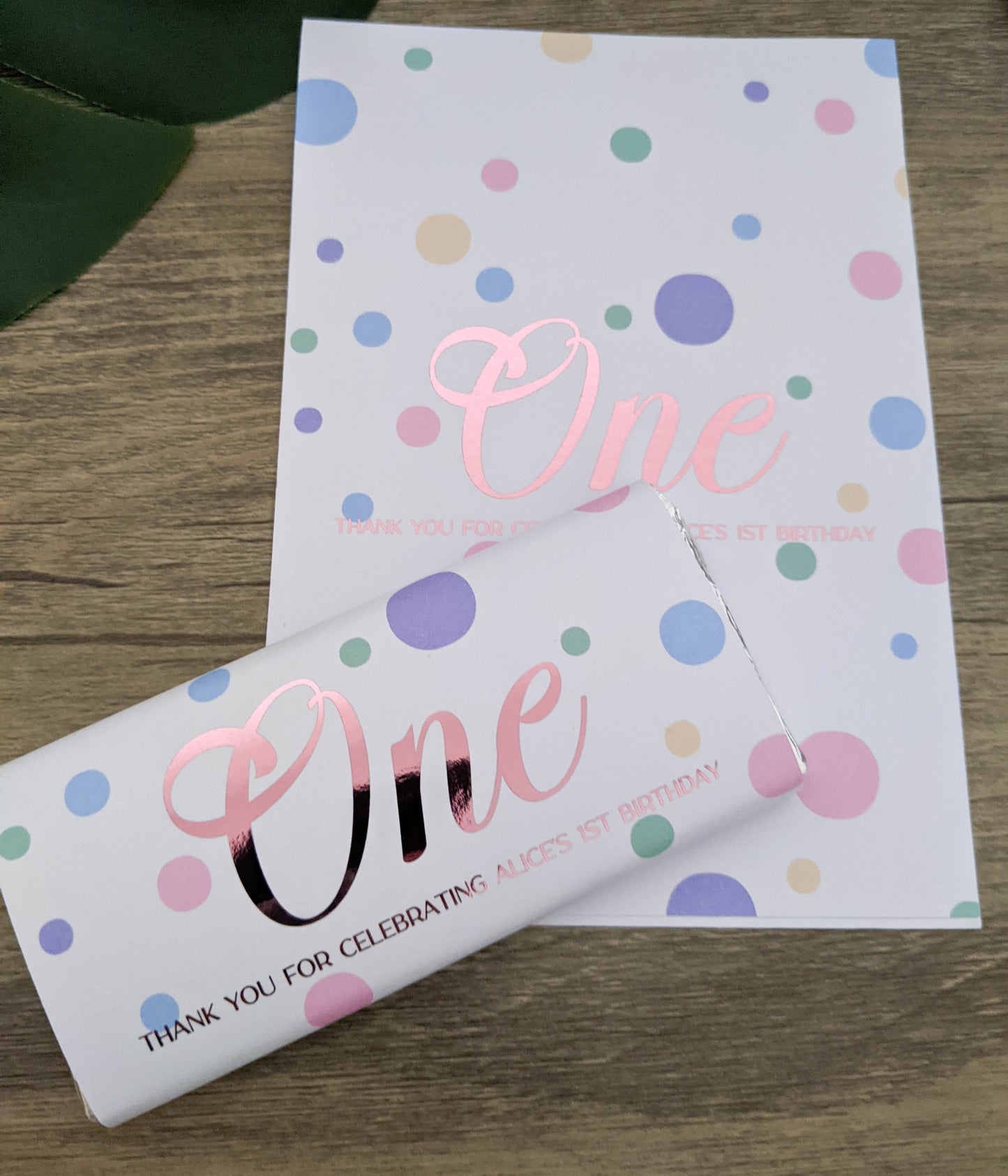 E&L Designs One Confetti Chocolate Wrappers, Set of 10