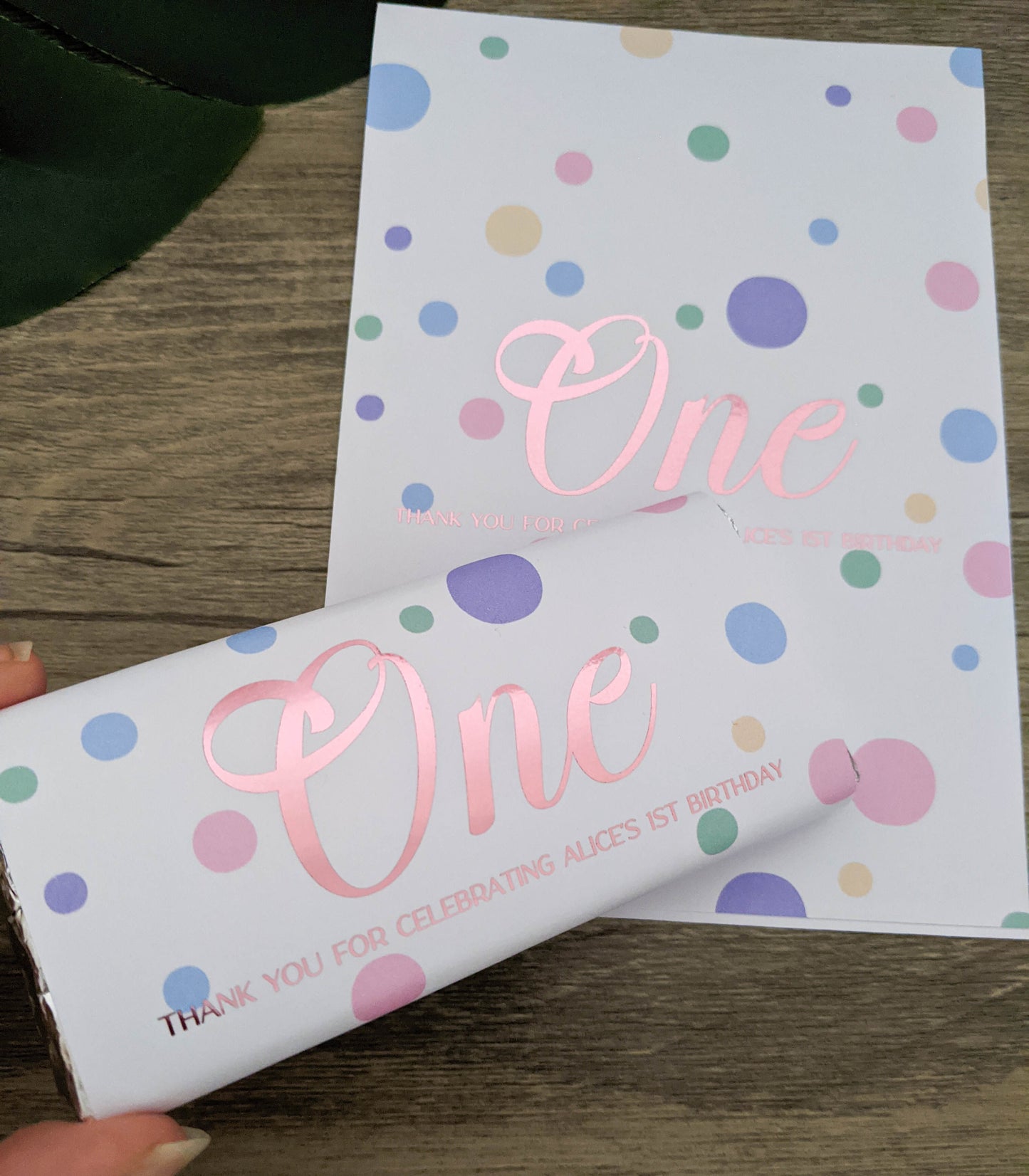E&L Designs One Confetti Chocolate Wrappers, Set of 10