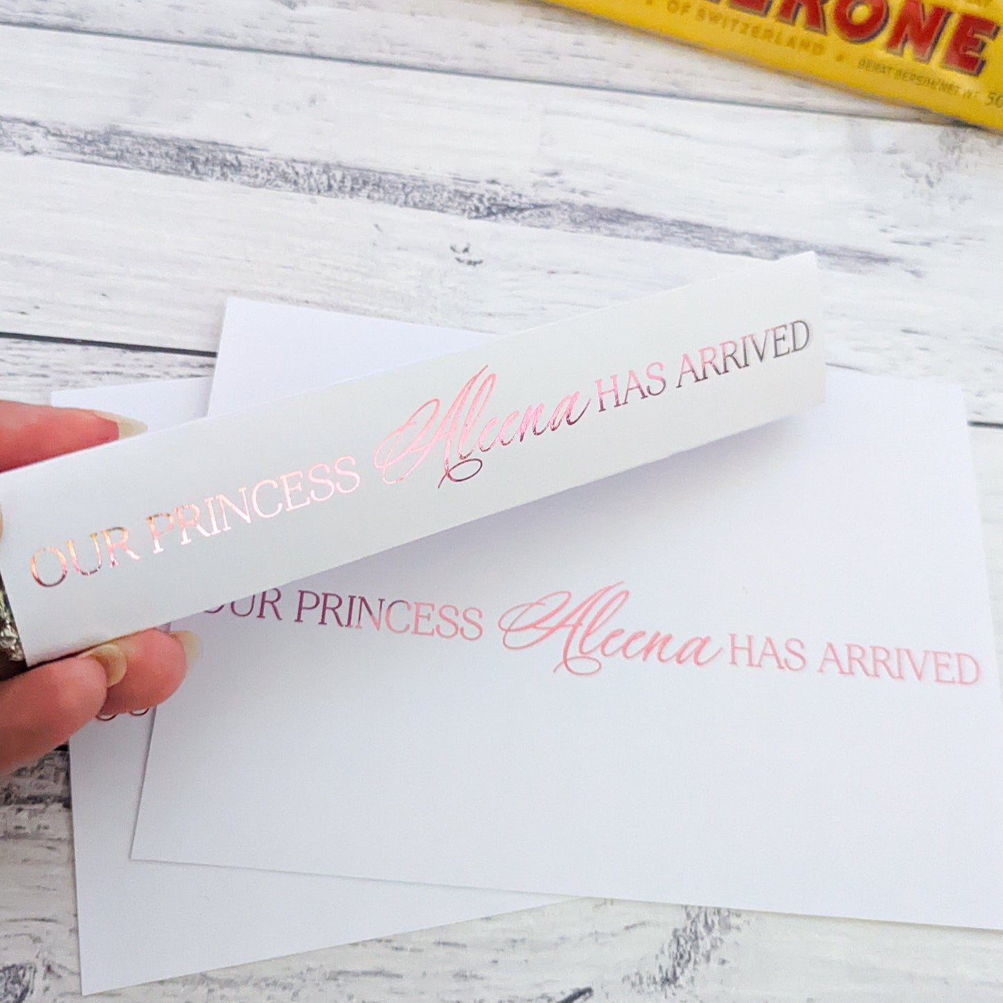 E&L Designs Our Princess Toblerone Wrapper, White, Individual Wrappers