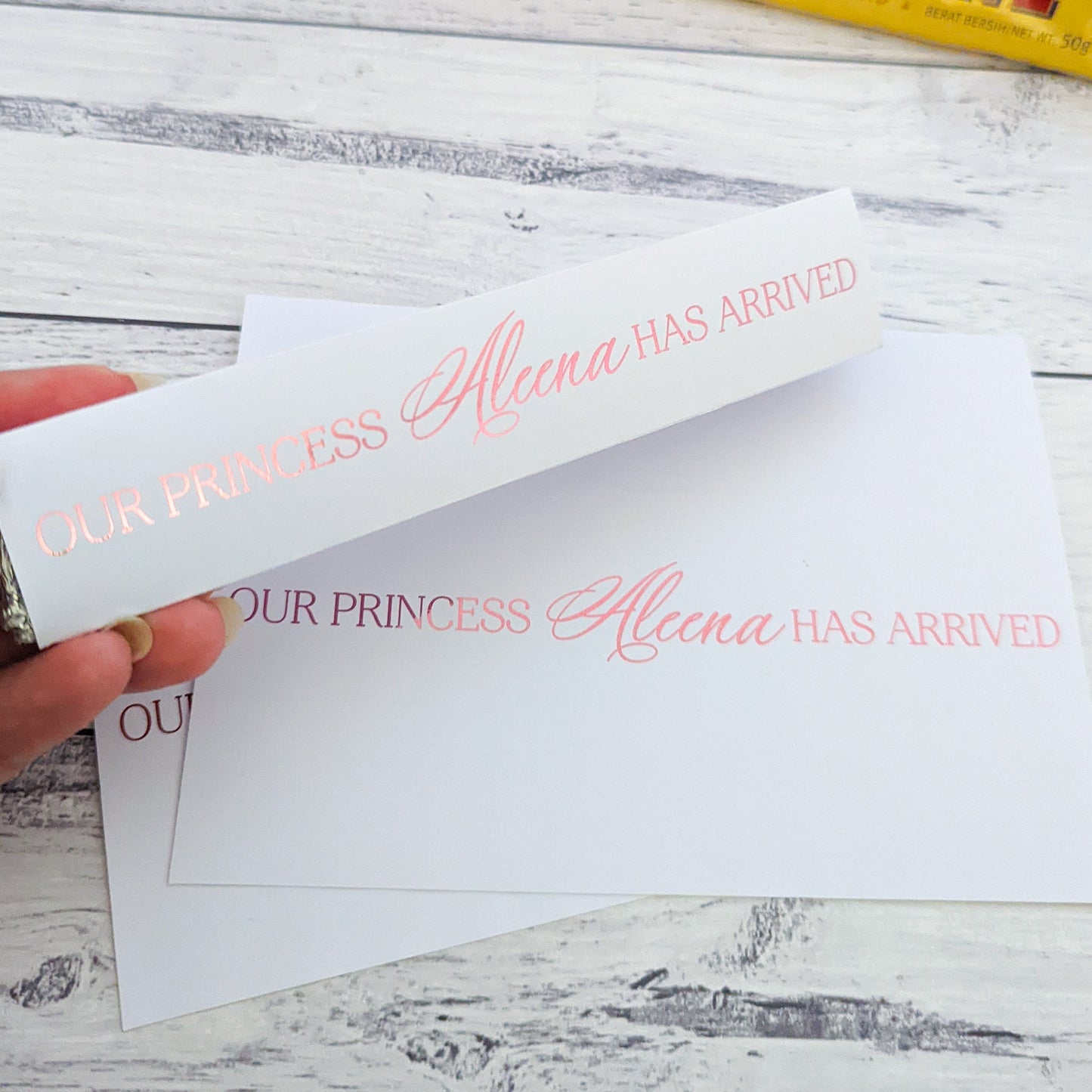 E&L Designs Our Princess Toblerone Wrapper, White, Individual Wrappers