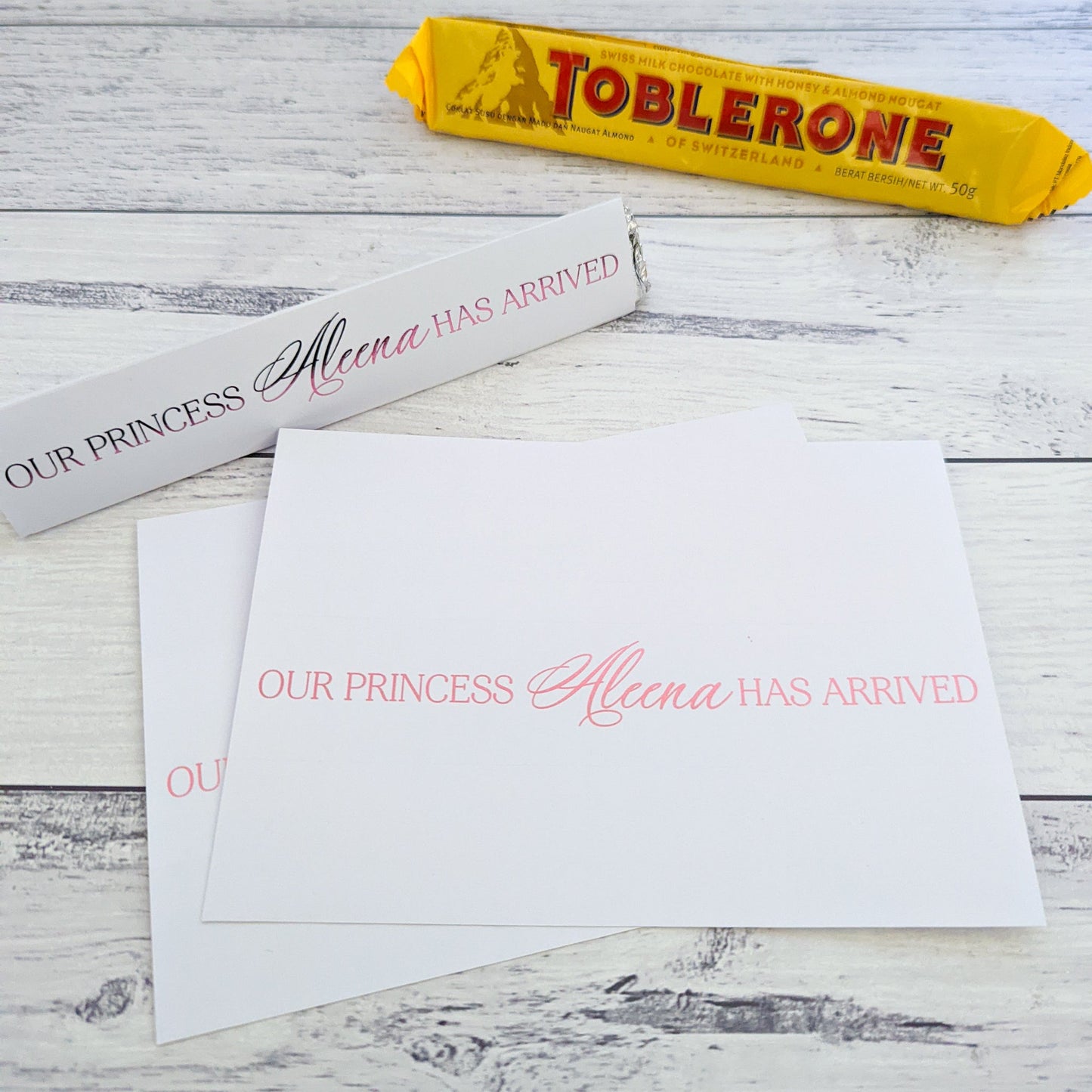 E&L Designs Our Princess Toblerone Wrapper, White, Individual Wrappers
