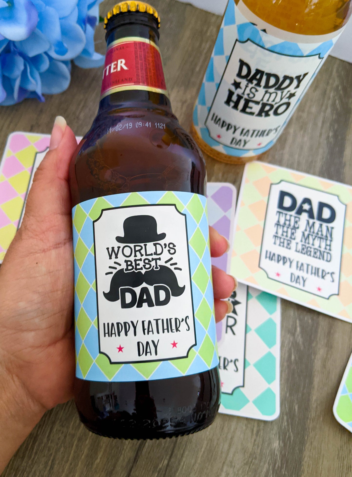 E&L Designs Personalised Beer Bottle Labels - Father's Day