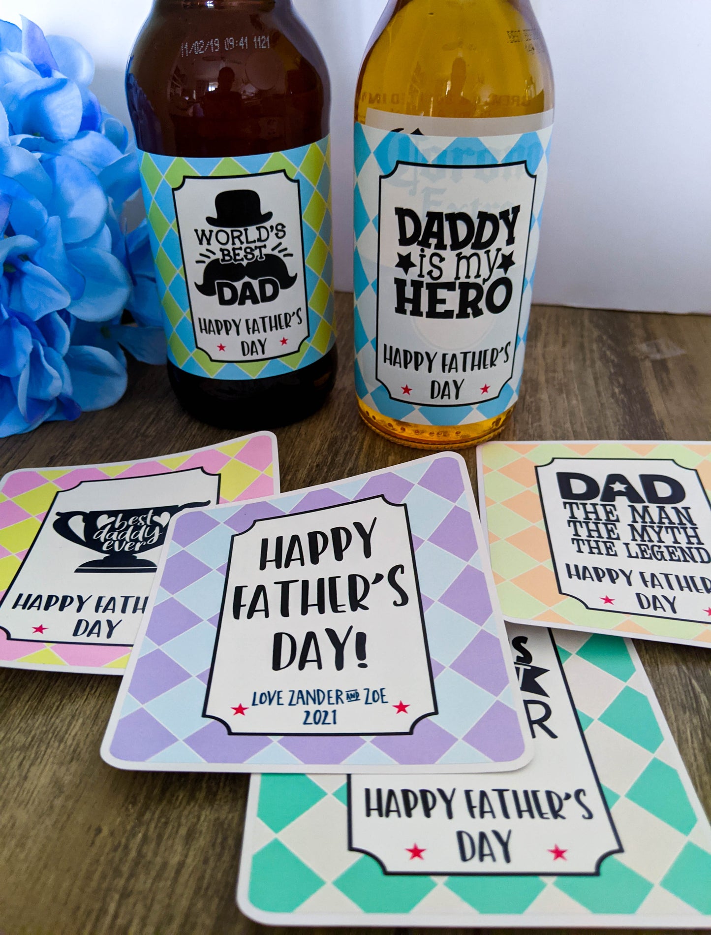 E&L Designs Personalised Beer Bottle Labels - Father's Day