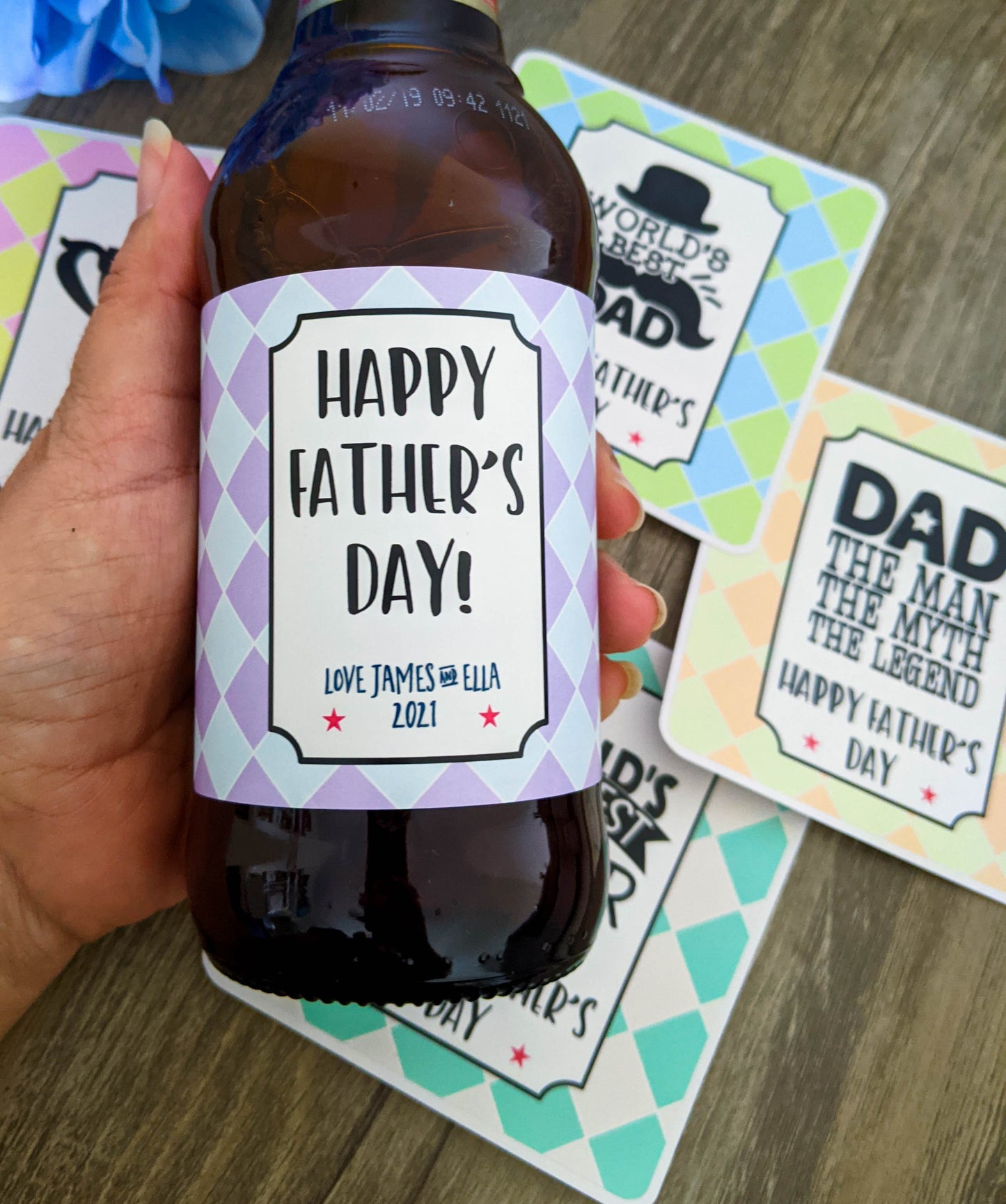 E&L Designs Personalised Beer Bottle Labels - Father's Day