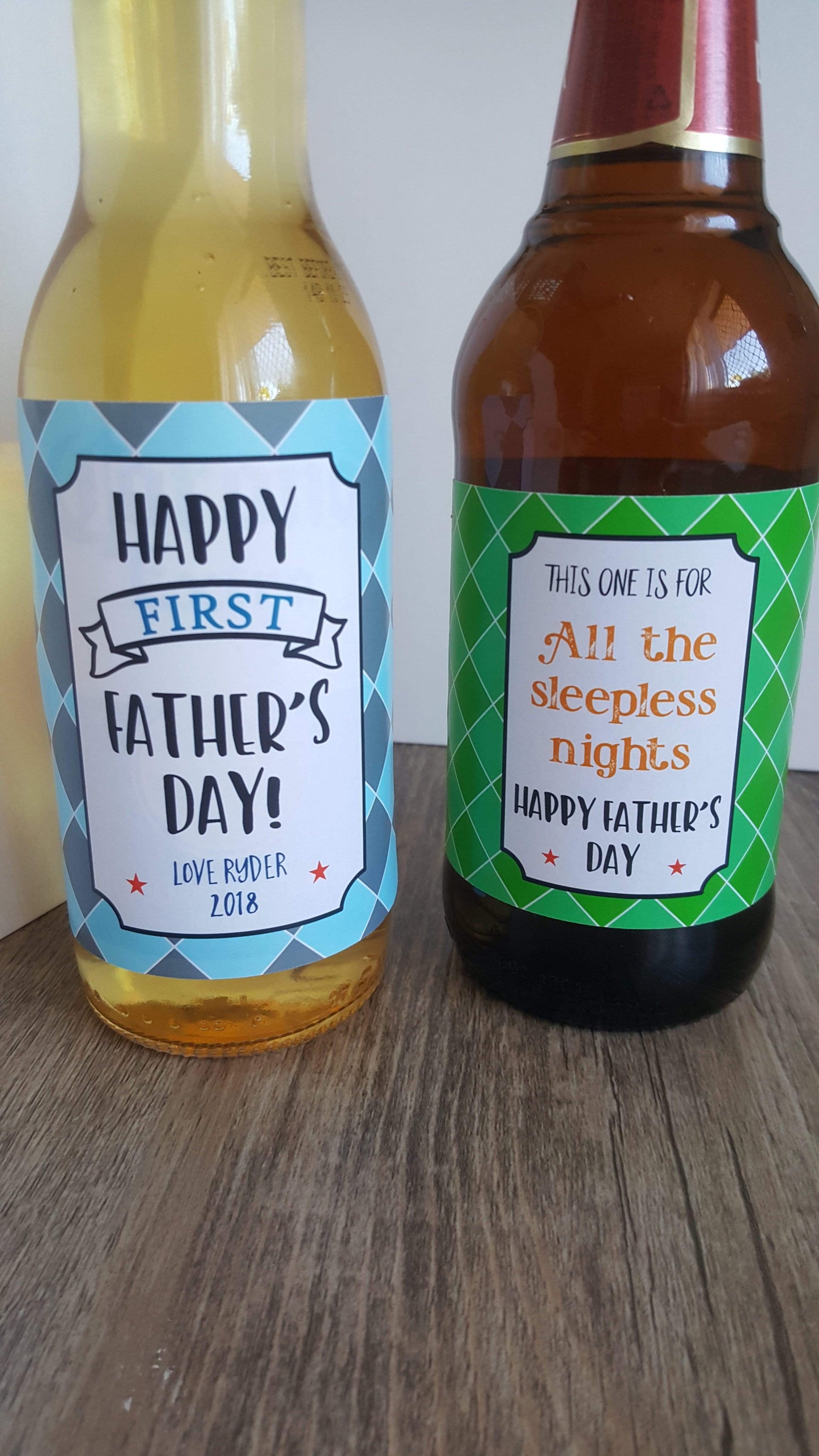 E&L Designs Personalised Beer Bottle Labels - First Father's Day