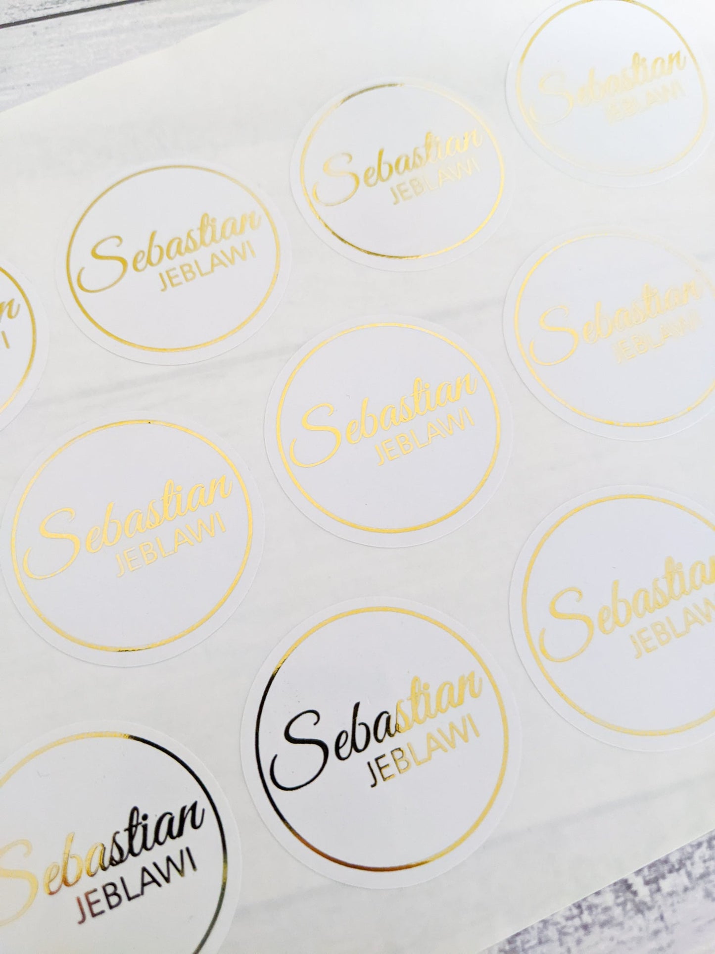 E&L Designs Personalised Name Clear Foil Stickers