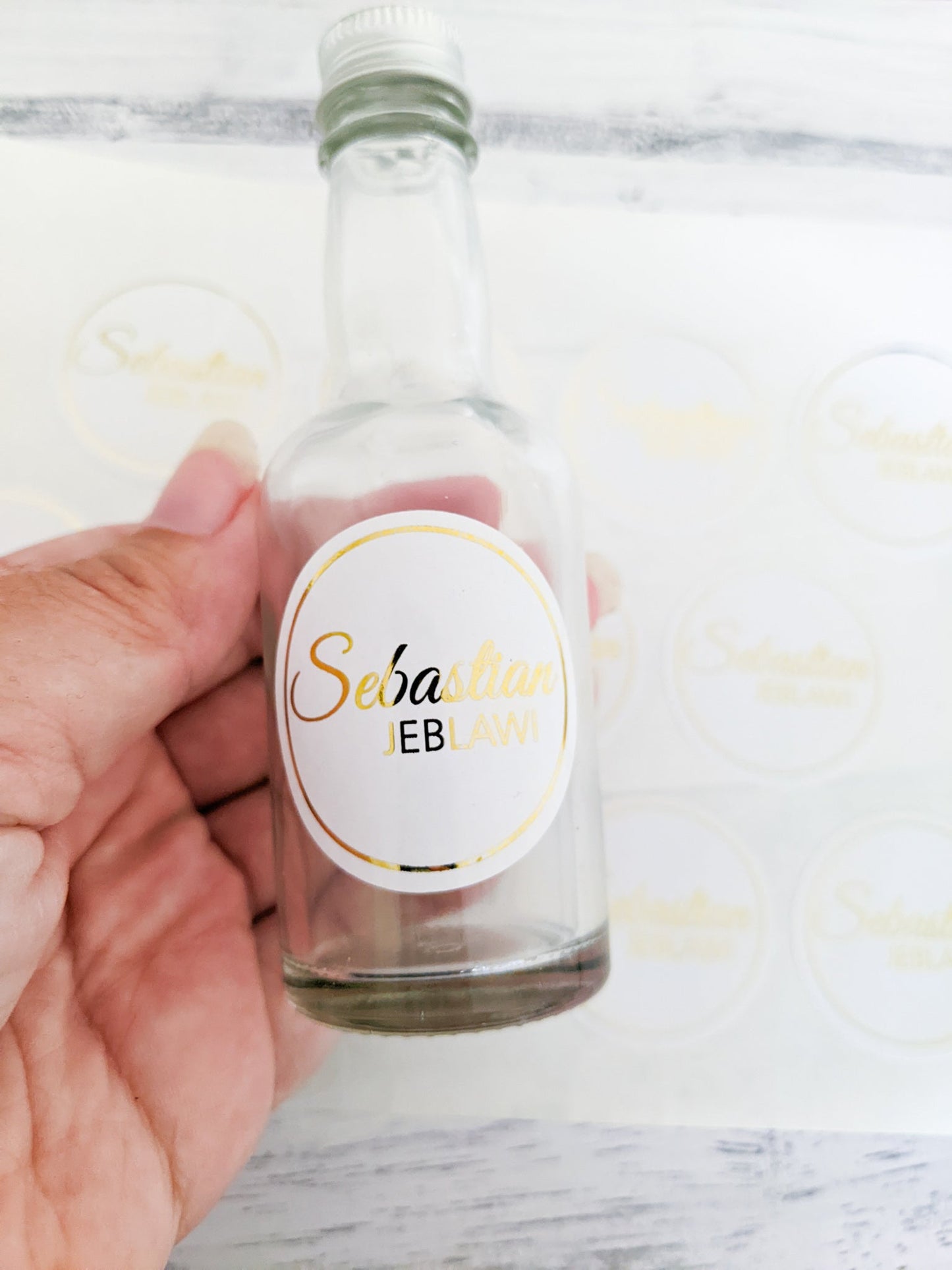E&L Designs Personalised Name White Foil Stickers