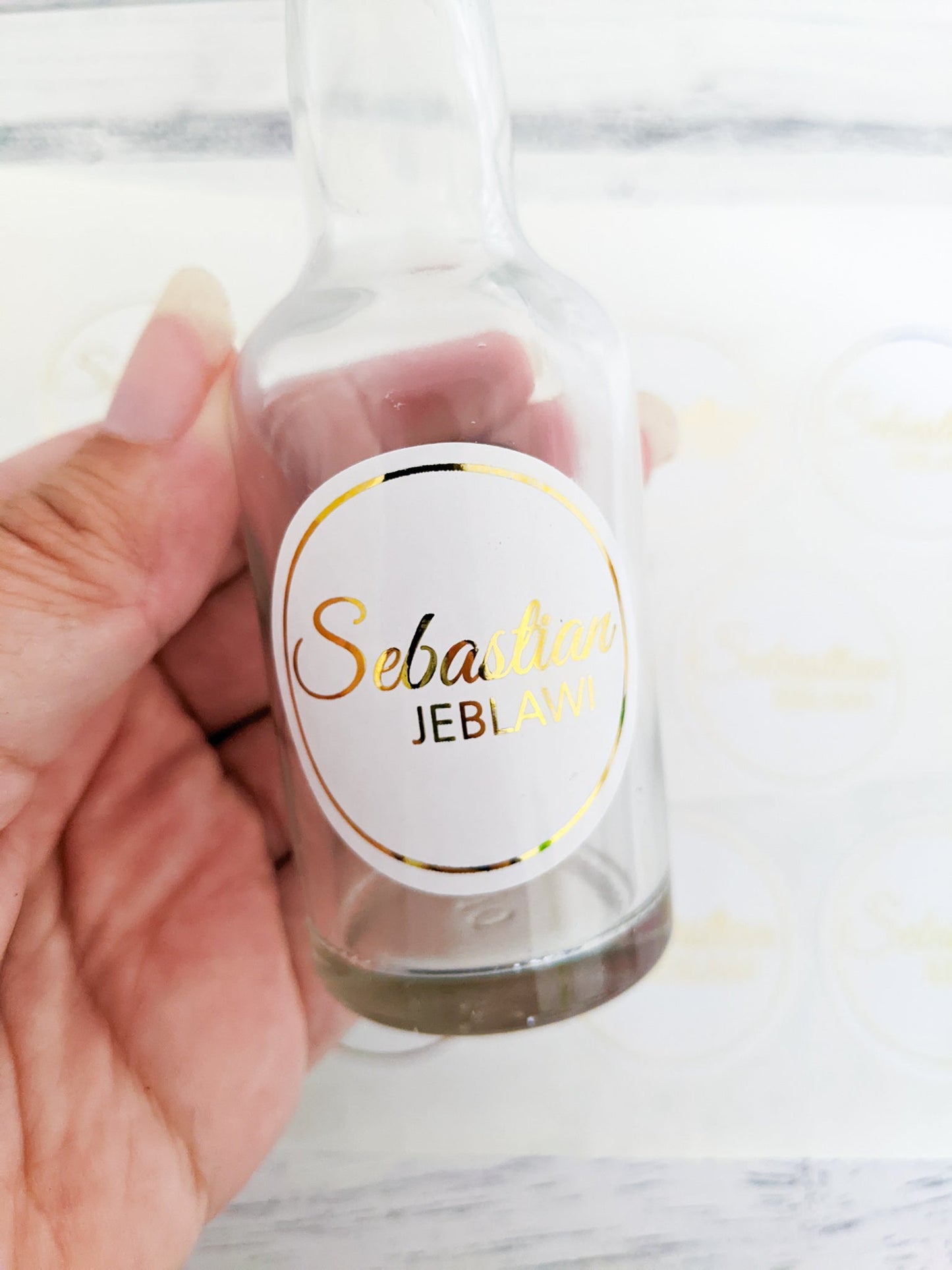 E&L Designs Personalised Name White Foil Stickers