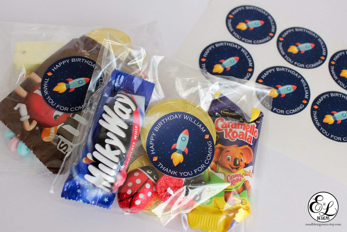 E&L Designs Personalised Space Rocket Sticker - Space Theme