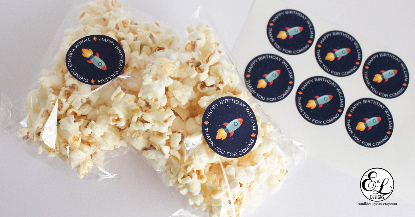 E&L Designs Personalised Space Rocket Sticker - Space Theme