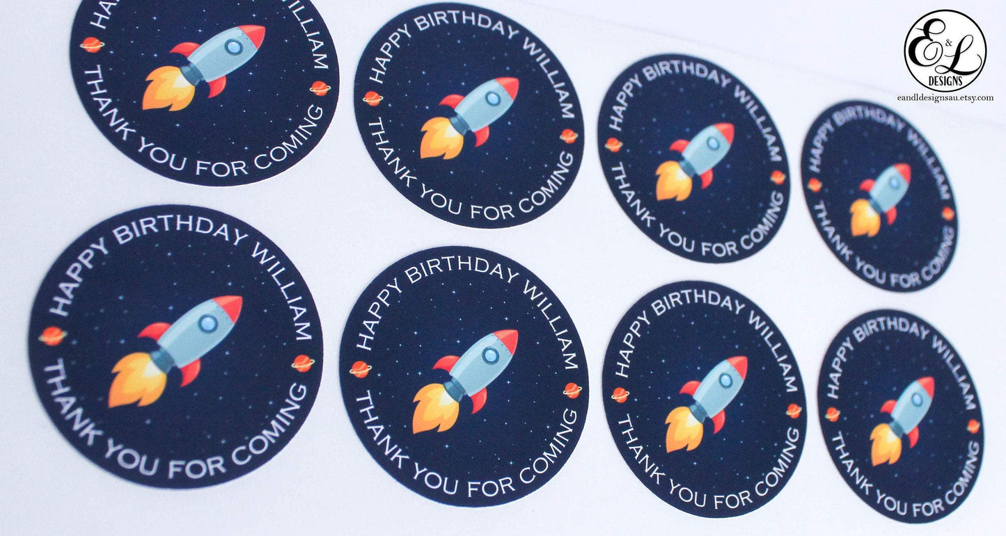 E&L Designs Personalised Space Rocket Sticker - Space Theme