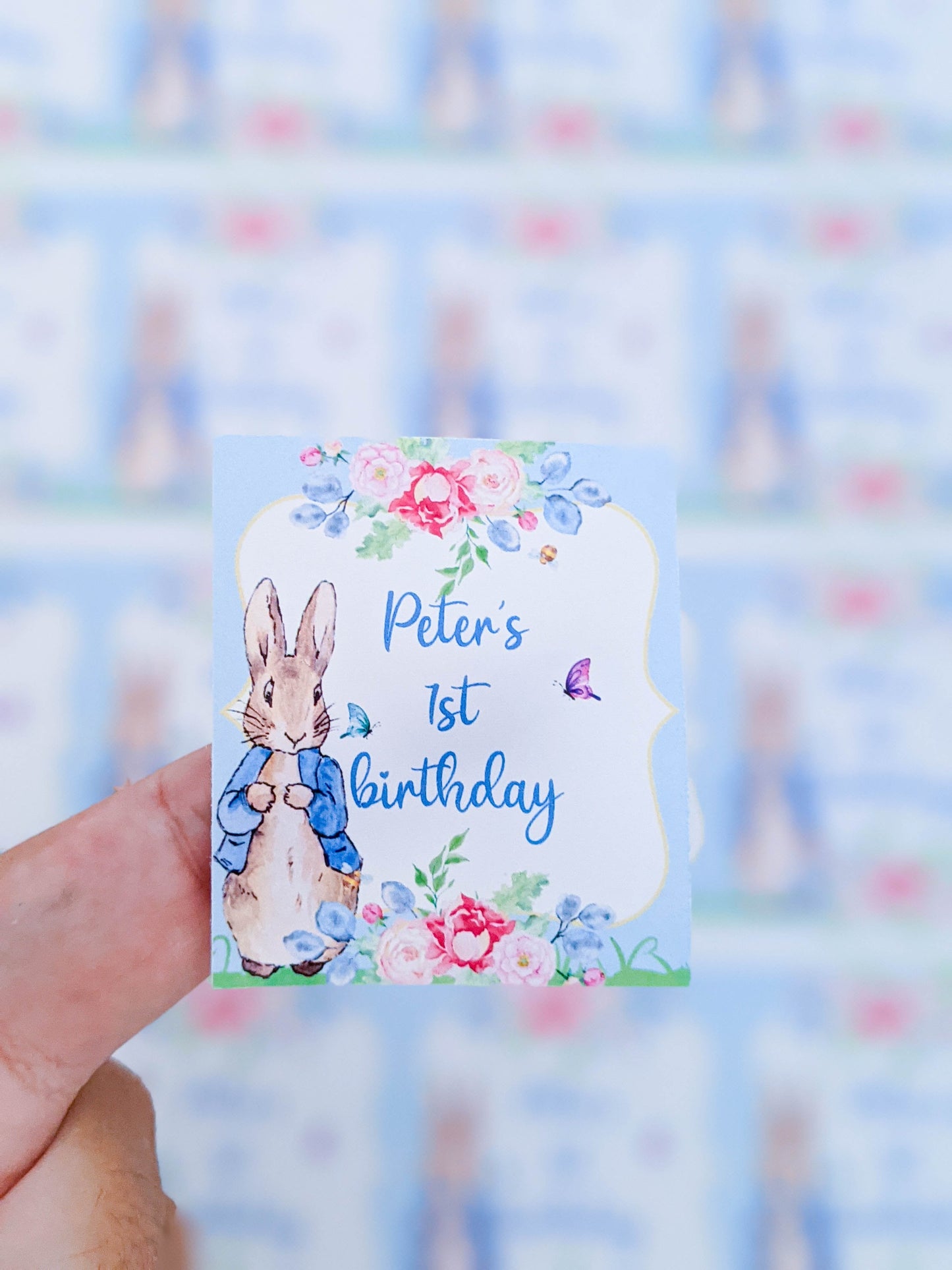E&L Designs Peter Rabbit Pop Top Labels