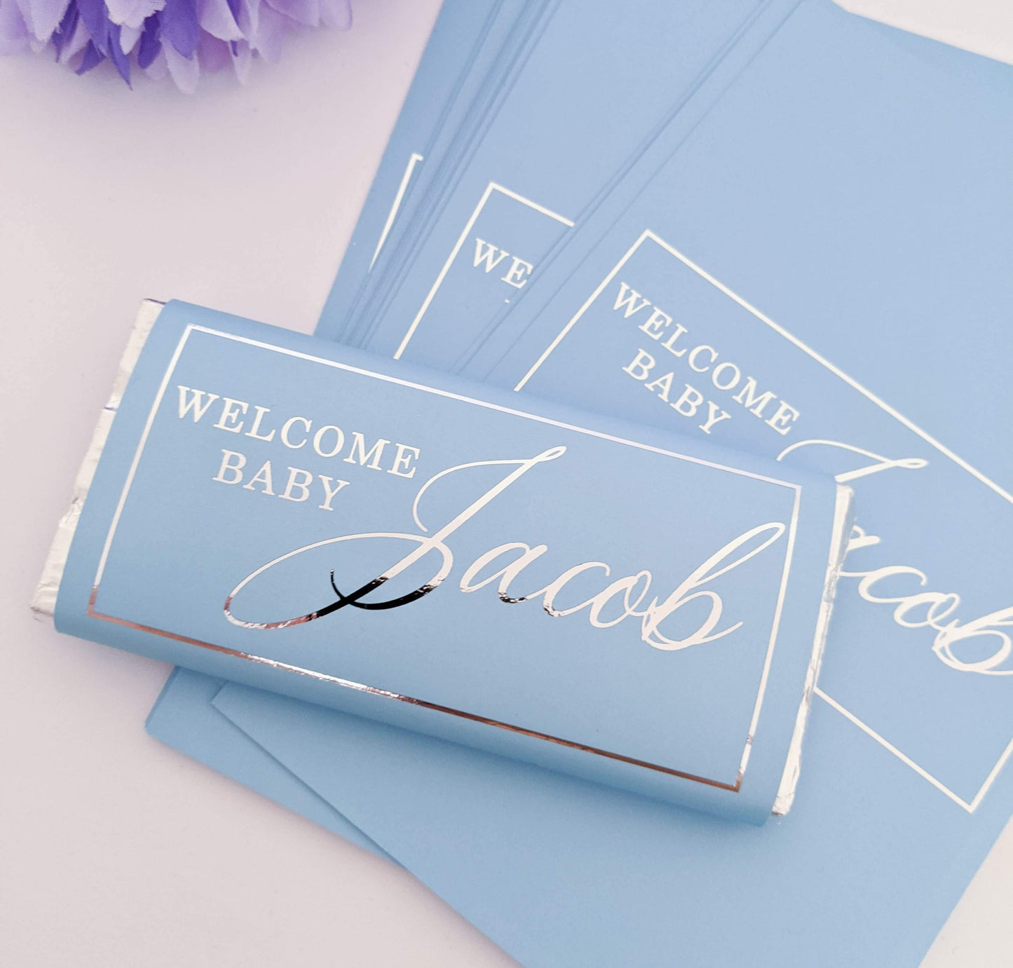 E&L Designs Colour Baby Shower Chocolate Wrappers x 10