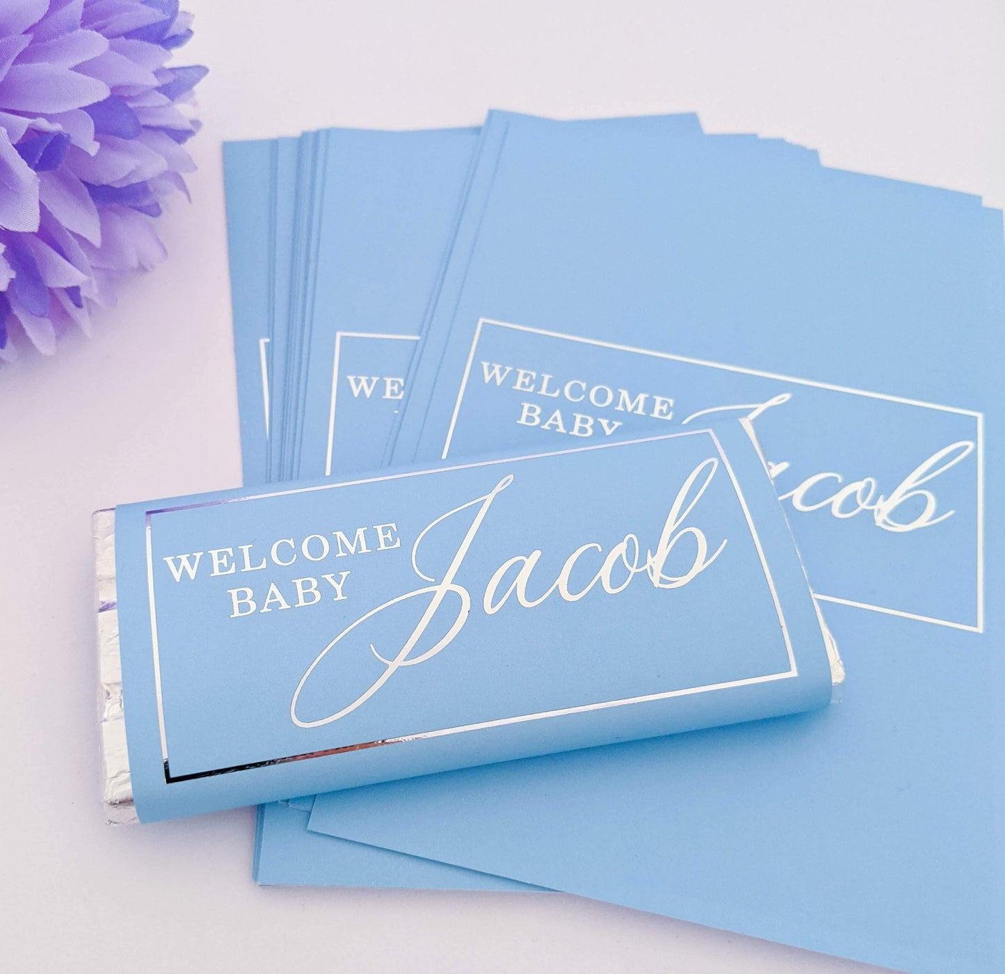 E&L Designs Colour Baby Shower Chocolate Wrappers x 10