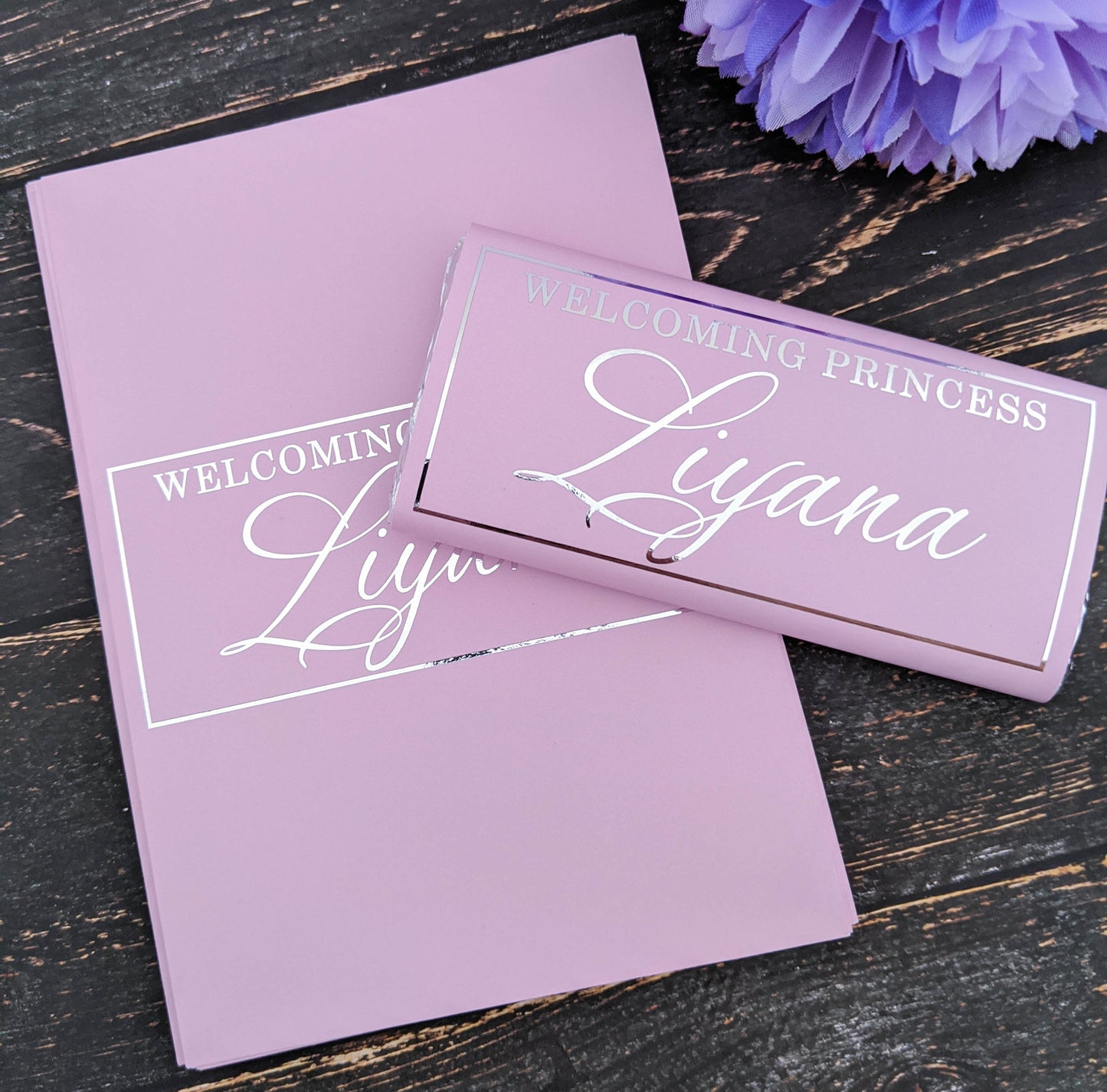 E&L Designs Pink Baby Shower Chocolate Wrappers, Set of 10