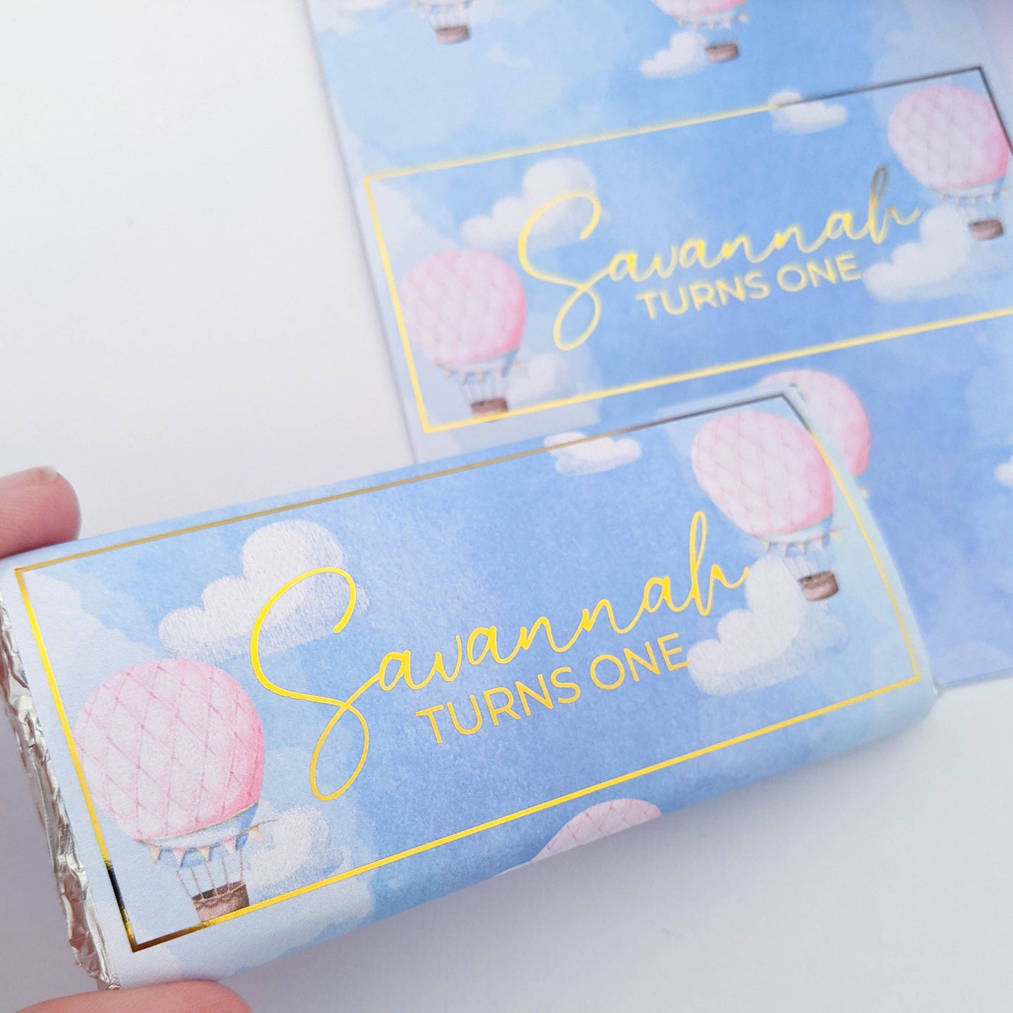 E&L Designs Pink Hot Air Balloon Chocolate Wrappers, Set of 10