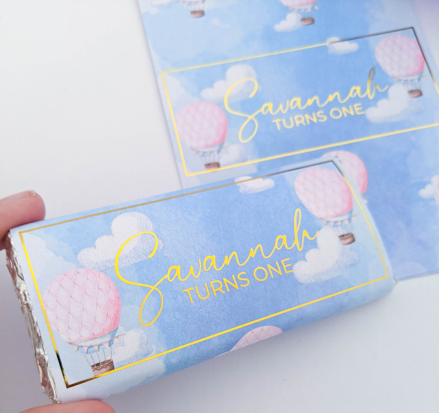 E&L Designs Pink Hot Air Balloon Chocolate Wrappers, Set of 10