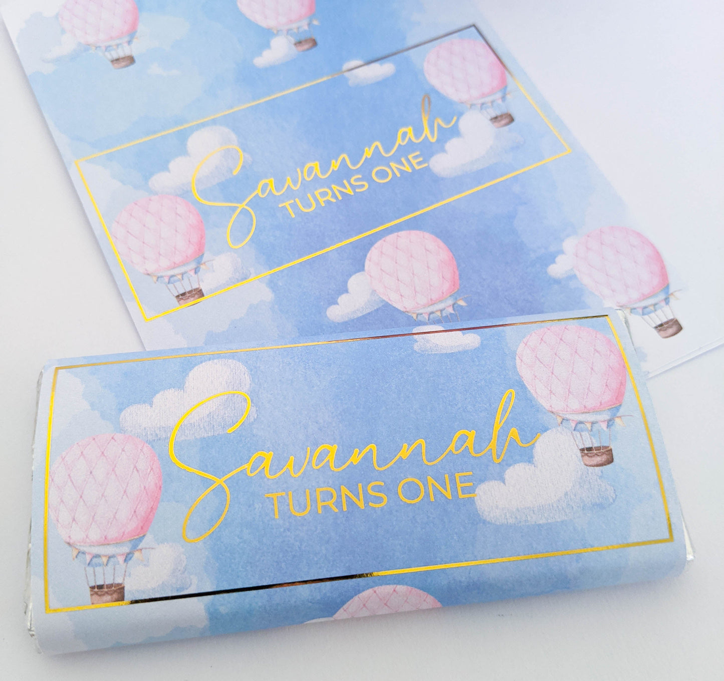 E&L Designs Pink Hot Air Balloon Chocolate Wrappers, Set of 10