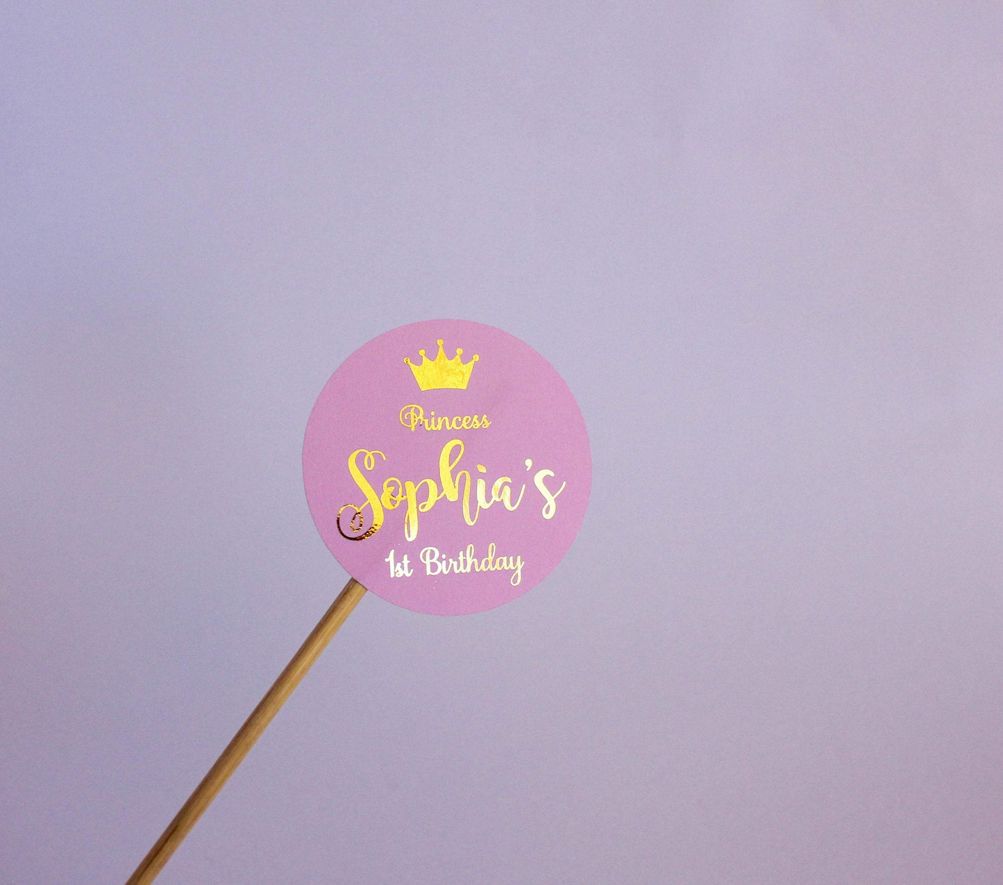 E&L Designs Pink Princess Personalised Foil Stickers