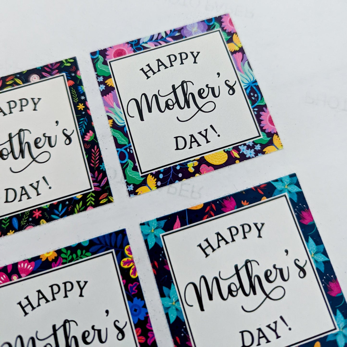 E&L Designs Printed Mother's Day Stickers, Square