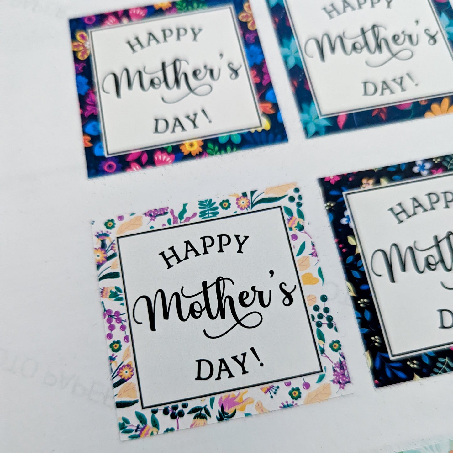E&L Designs Printed Mother's Day Stickers, Square