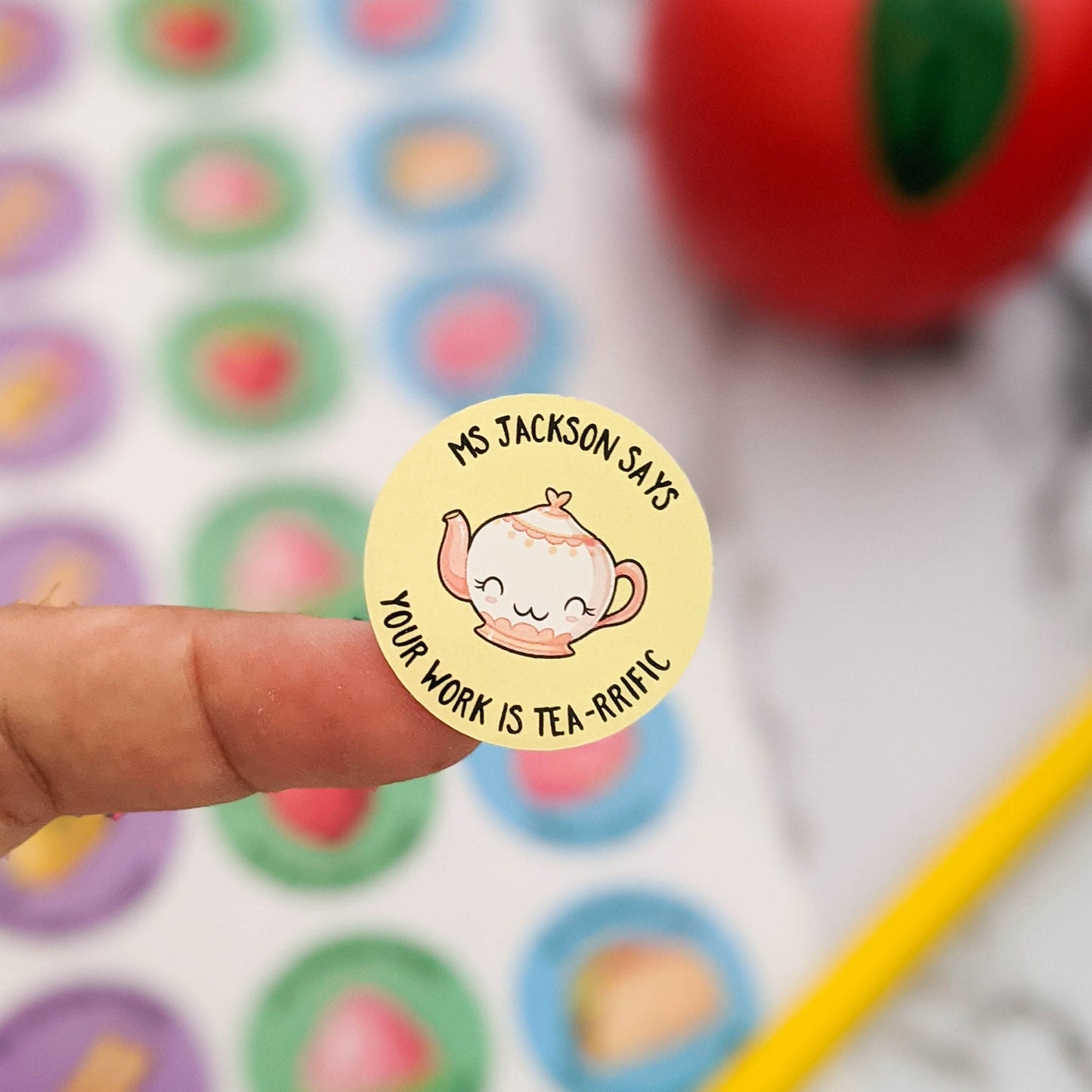 E&L Designs Pun Personalised Teacher Stickers - Set of 48 Stickers