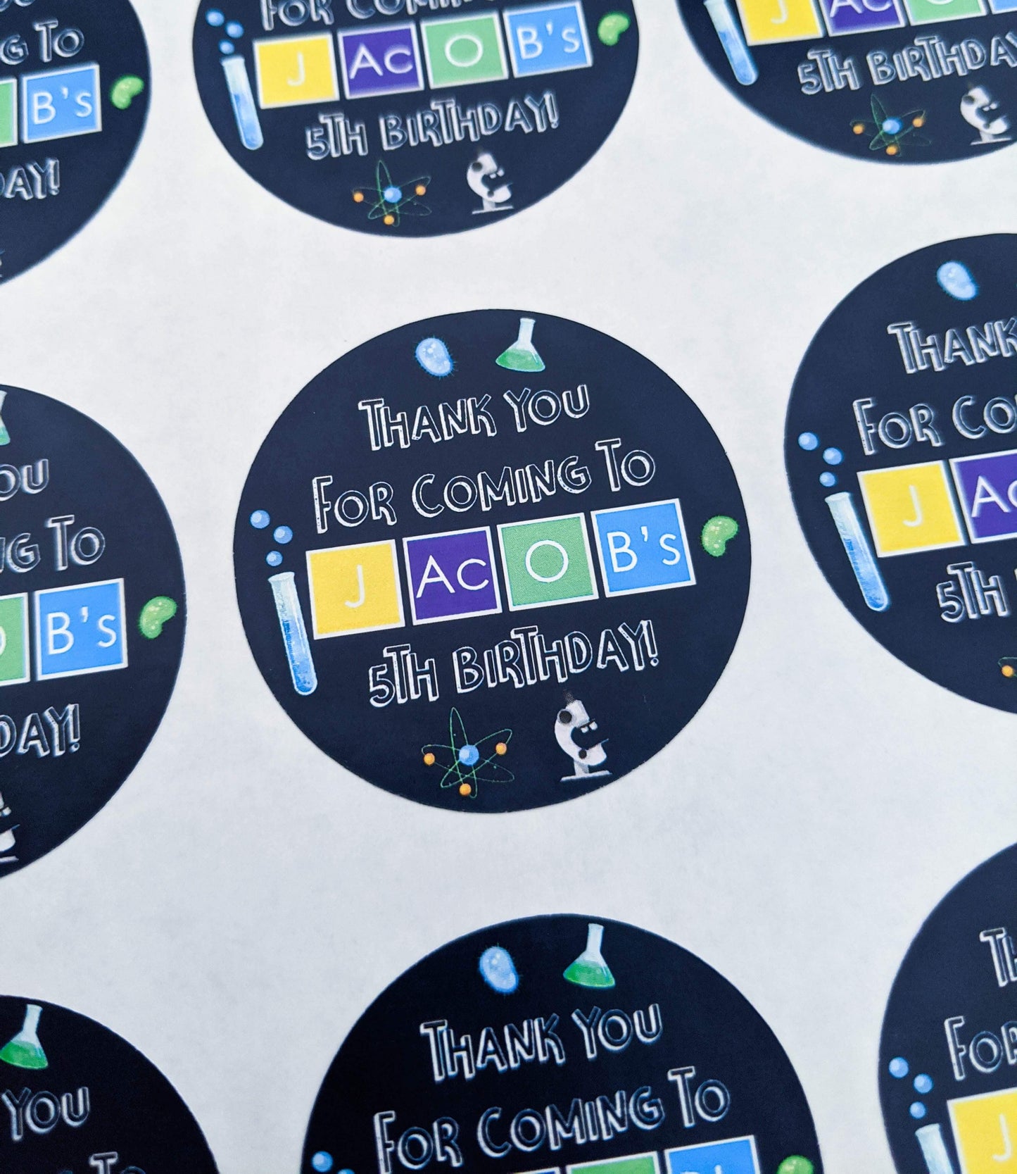 E&L Designs Science Party Stickers