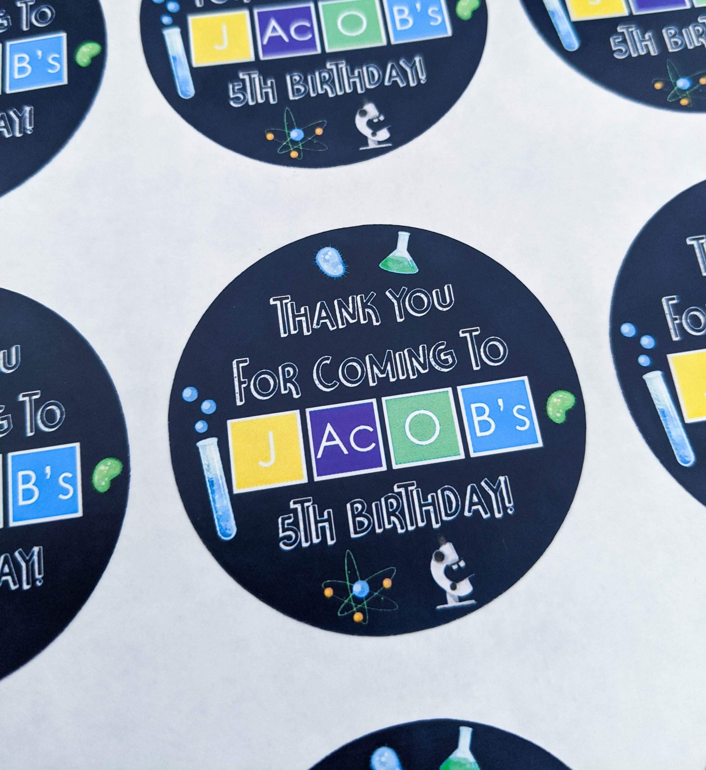 E&L Designs Science Party Stickers