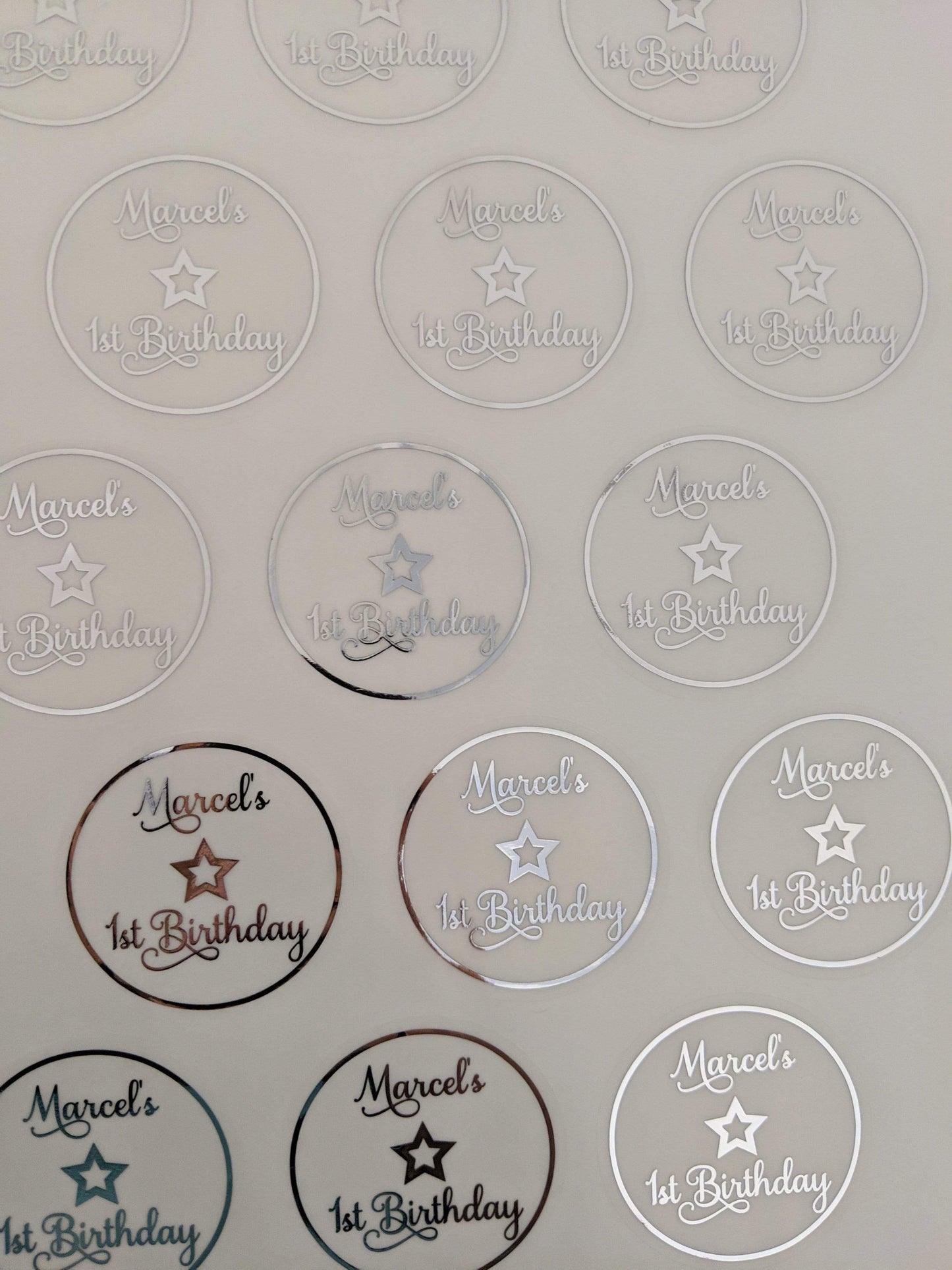 E&L Designs Special Birthday Clear Foil Stickers
