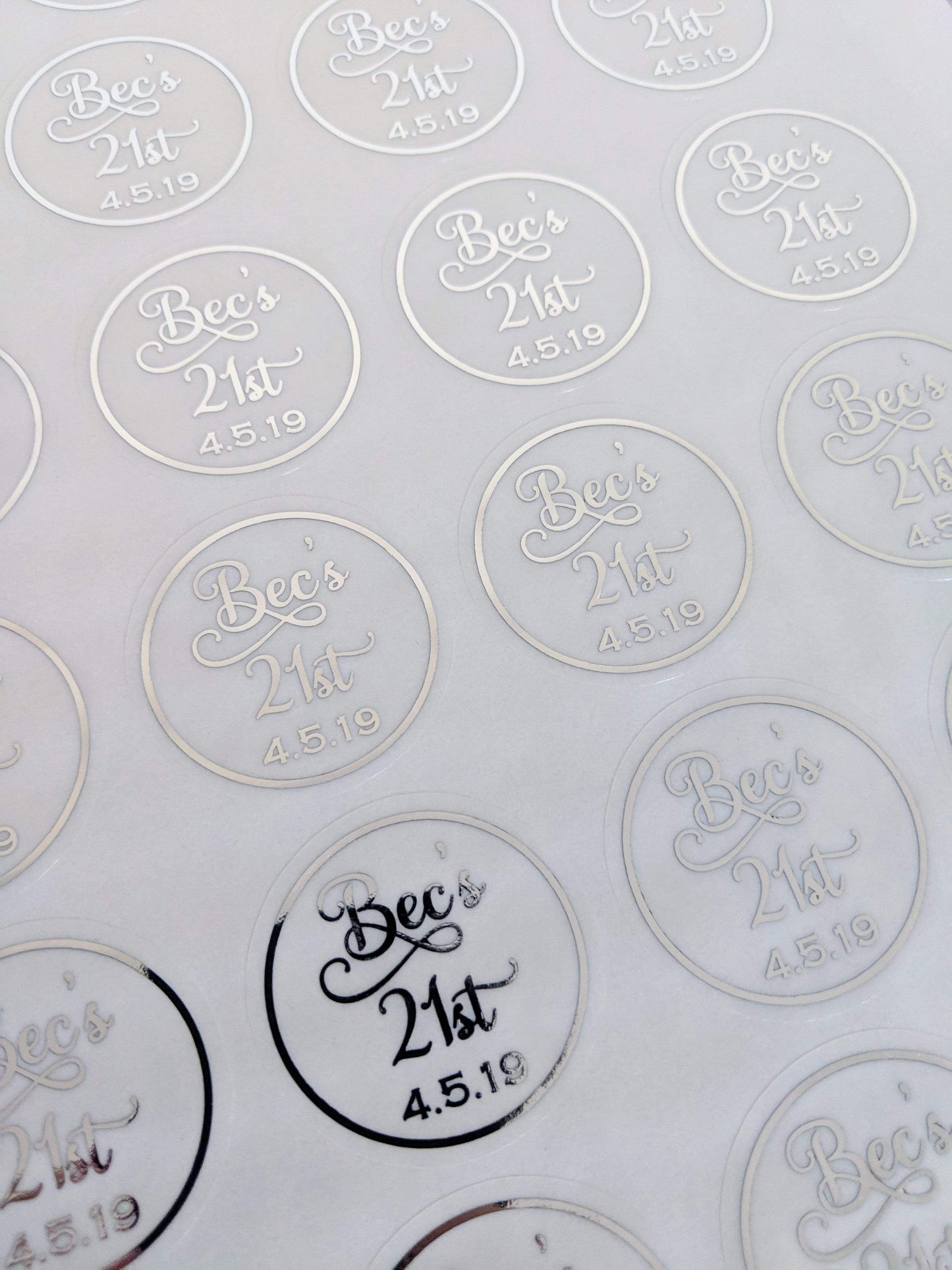 E&L Designs Special Birthday Clear Foil Stickers
