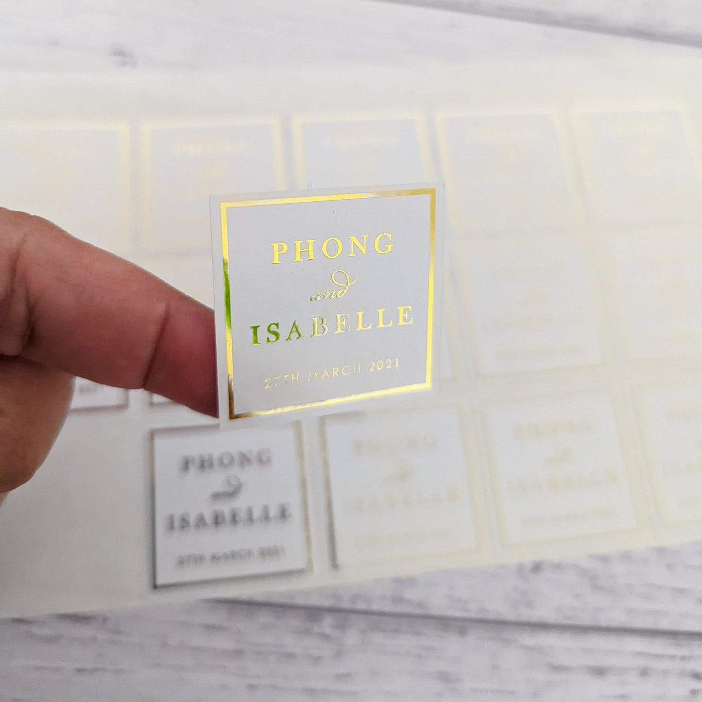 E&L Designs Square Wedding Stickers
