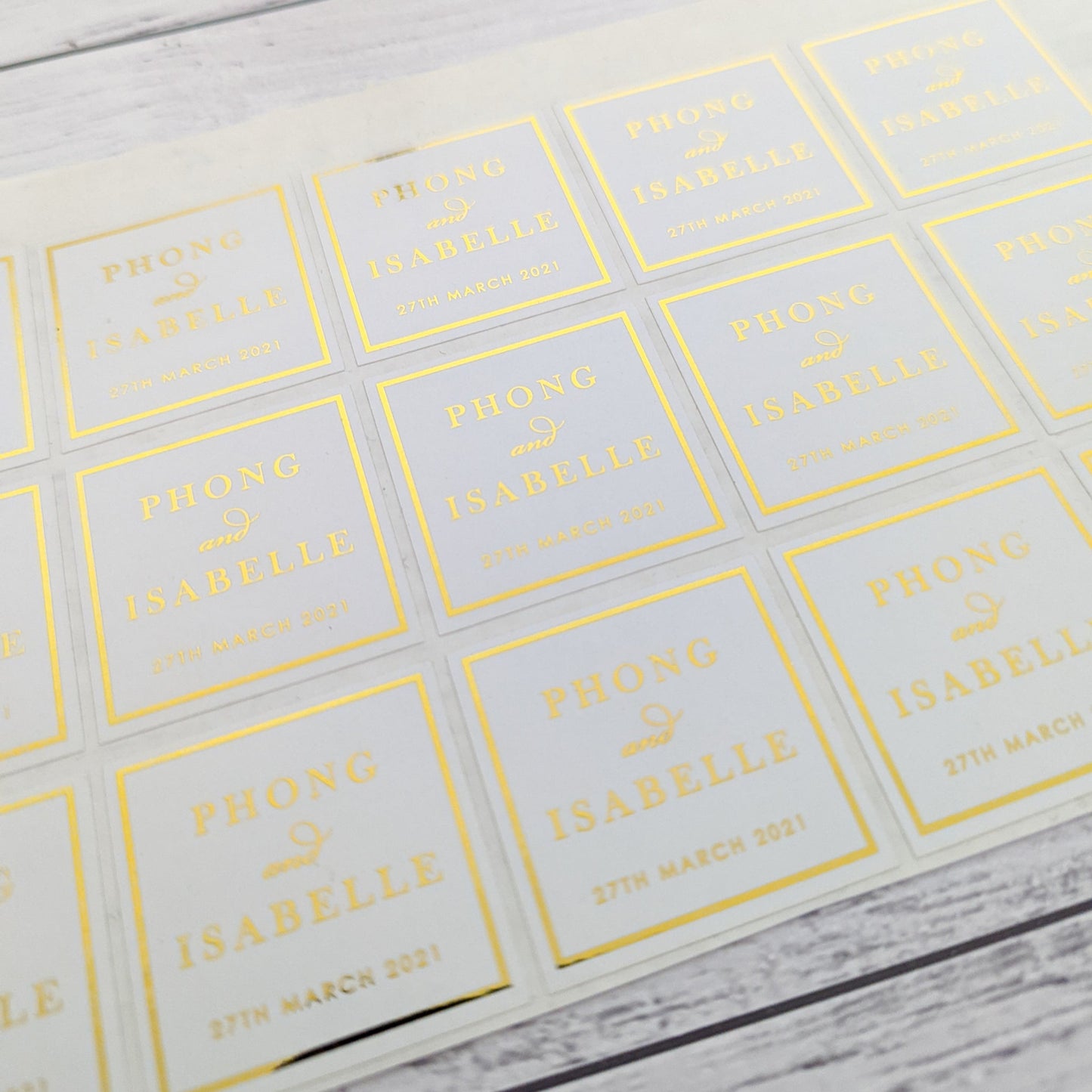 E&L Designs Square Wedding Stickers