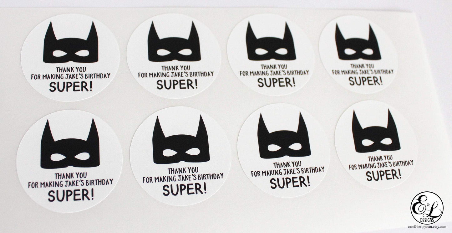 E&L Designs Superhero Party Stickers - Superhero Theme