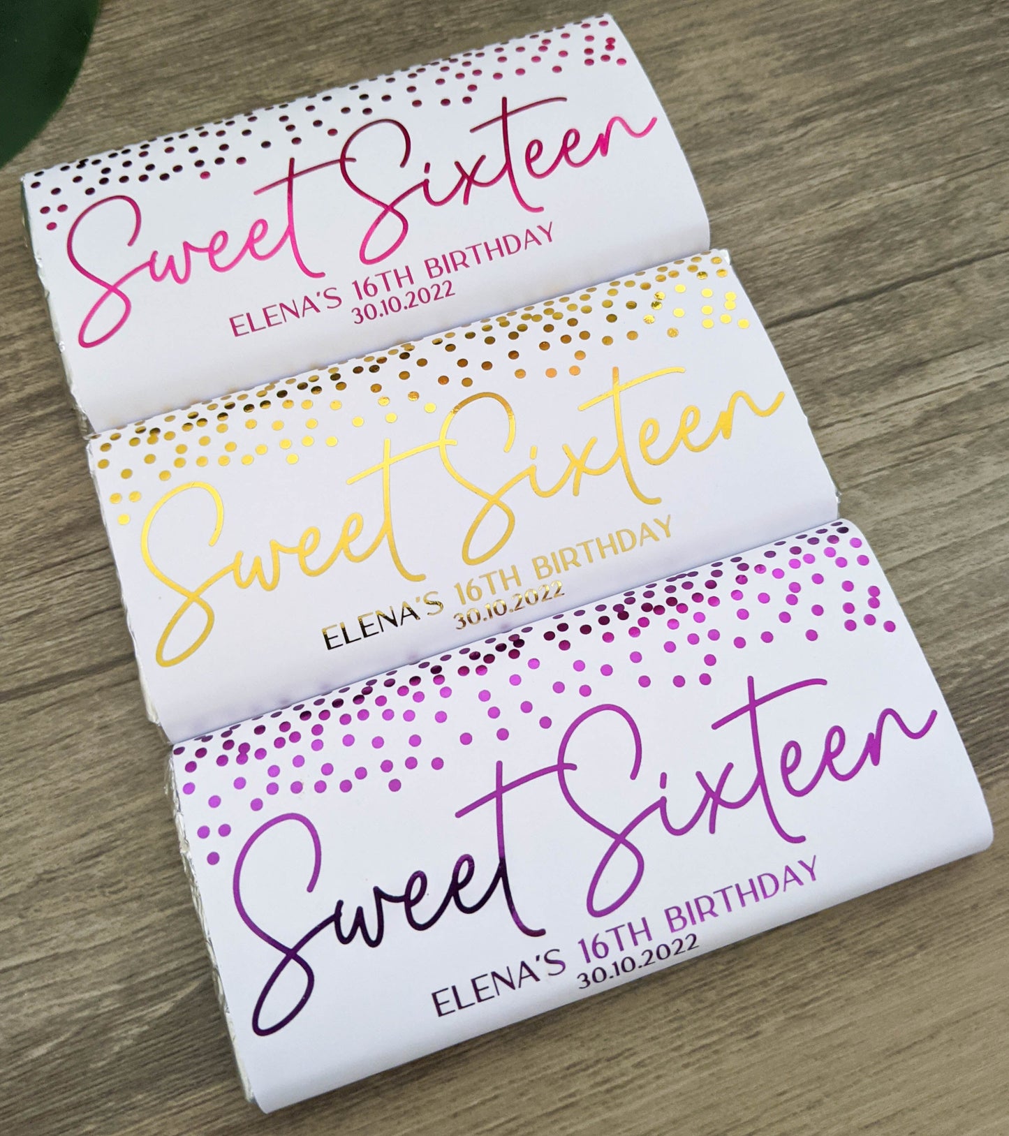E&L Designs Sweet Sixteen Chocolate Wrappers, Set of 10