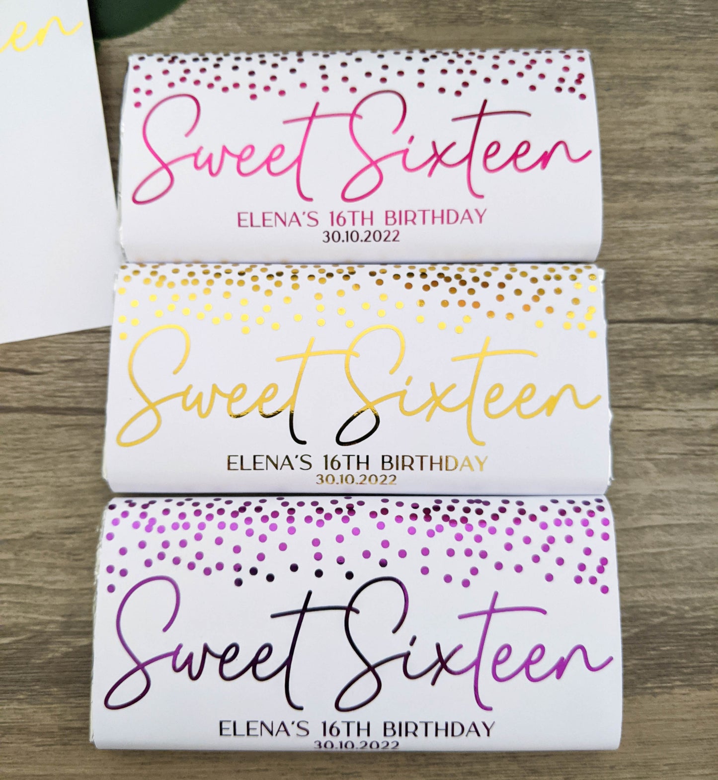 E&L Designs Sweet Sixteen Chocolate Wrappers, Set of 10