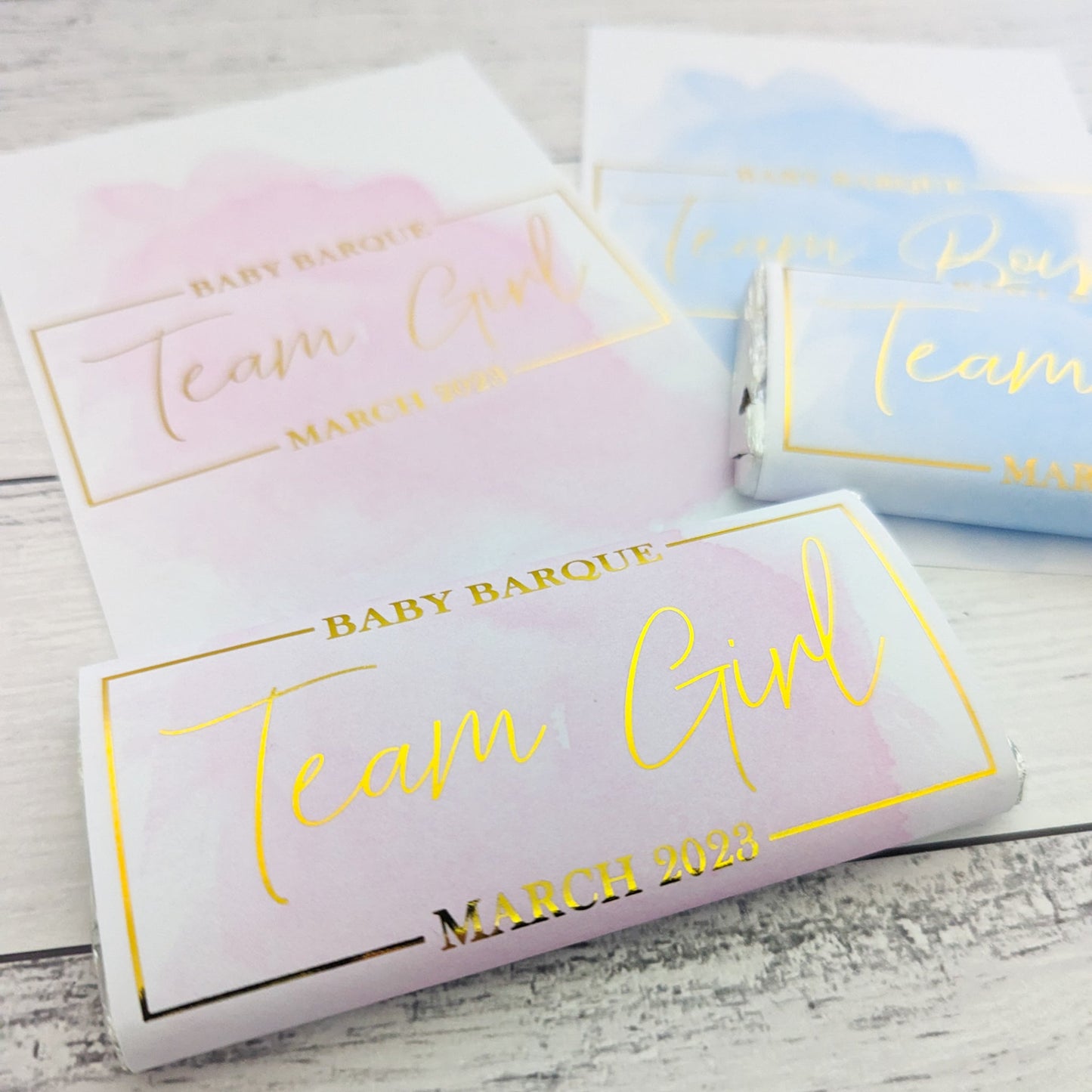 E&L Designs Team Boy Team Girl Chocolate Wrappers, Set of 10
