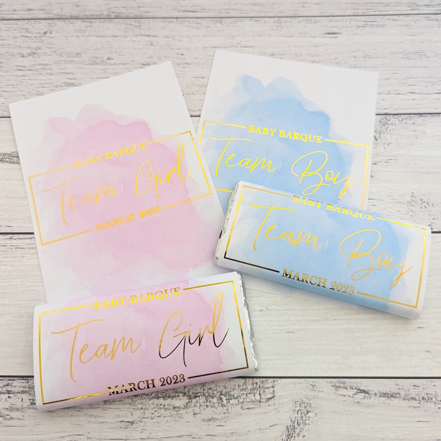 E&L Designs Team Boy Team Girl Chocolate Wrappers, Set of 10