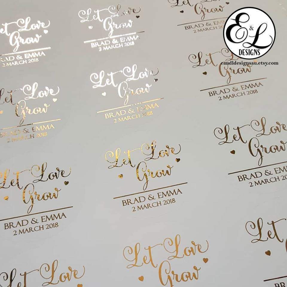 E&L Designs Thank You Wedding Foiled Stickers