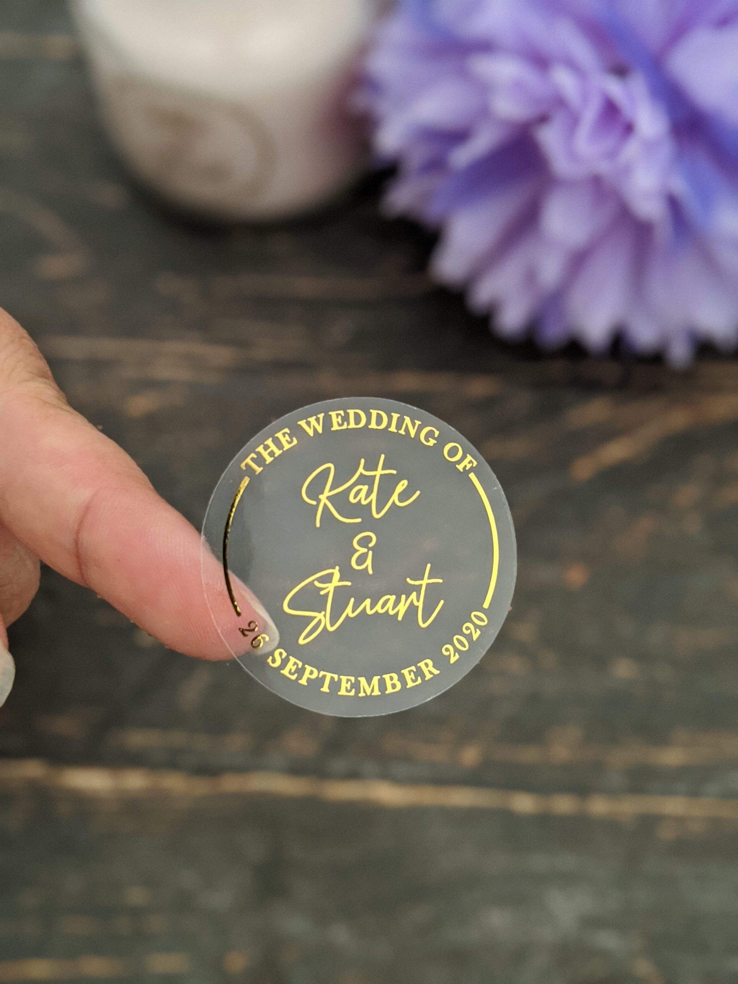 E&L Designs The Wedding of Clear Foil Stickers