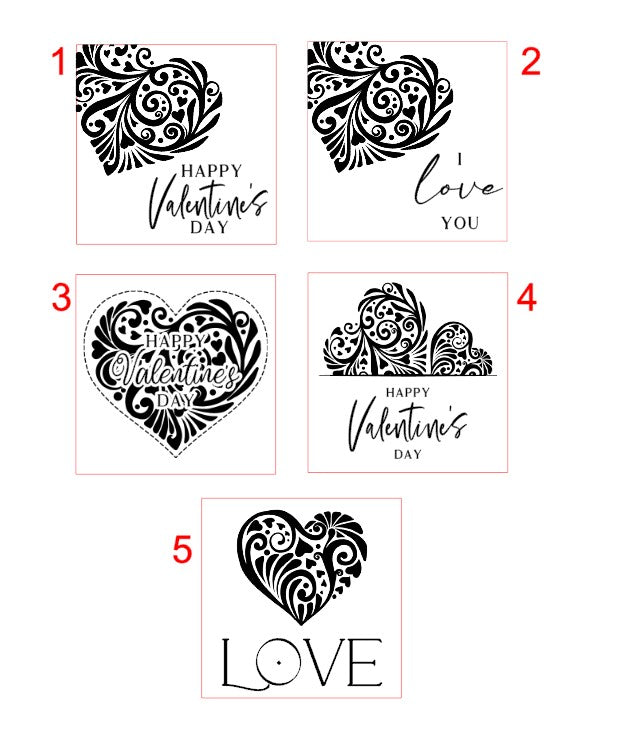 E&L Designs Valentine's Day Candle Stickers, Set 2